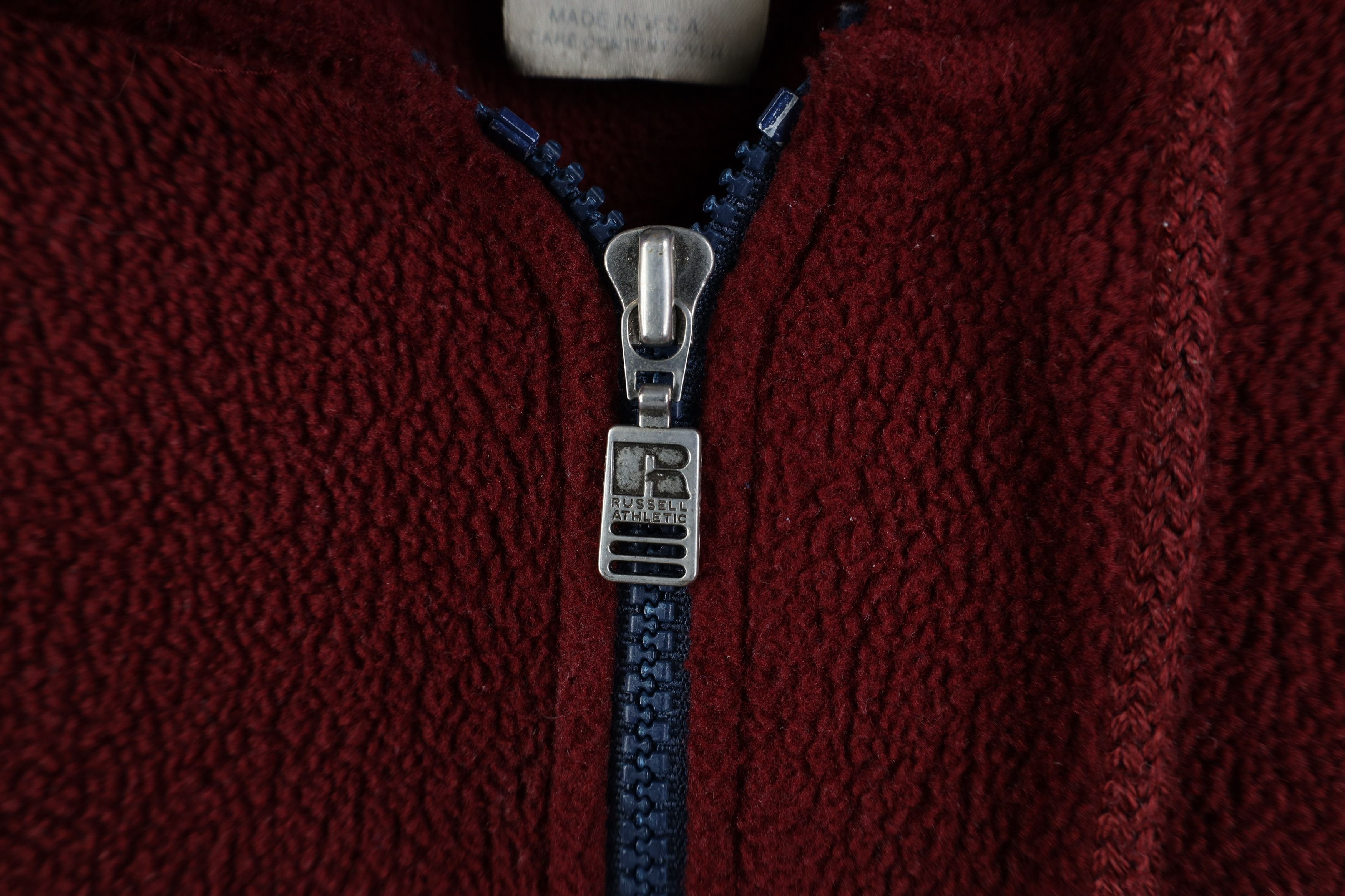 Russell Athletic Vintage 90s Russell Athletic Half Zip Fleece Hoodie Red USA Size US XL / EU 56 / 4 - 5 Thumbnail