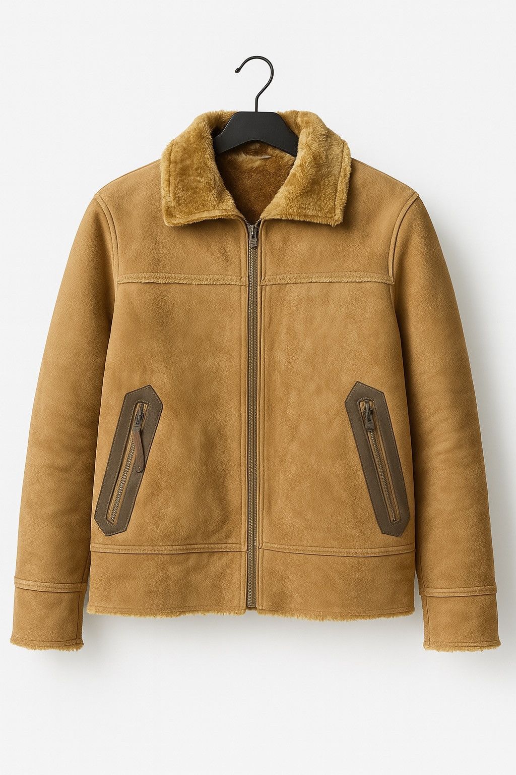 Japanese Brand Vintage MFE Faux Shearling Jacket - Men’s Tan Winter Size US S / EU 44-46 / 1 - 1 Thumbnail
