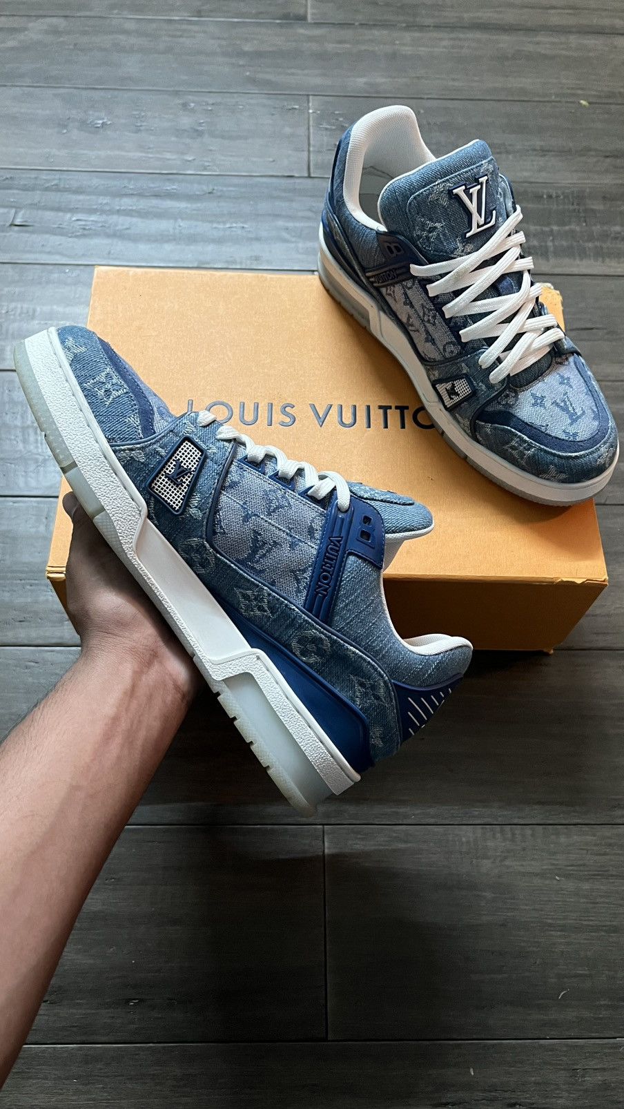 Louis Vuitton Louis Vuitton Blue “Monogram” Trainers Size US 8.5 / EU 41-42 - 3 Thumbnail