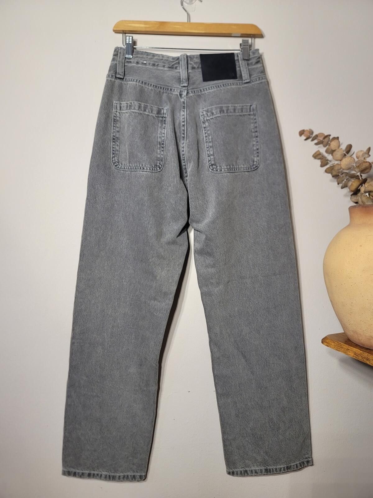 Zara Zara Y2K Gray Wide Leg Tie-Waist Jeans Streetwear Sz 28 Size 28" / US 6 / IT 42 - 8 Thumbnail