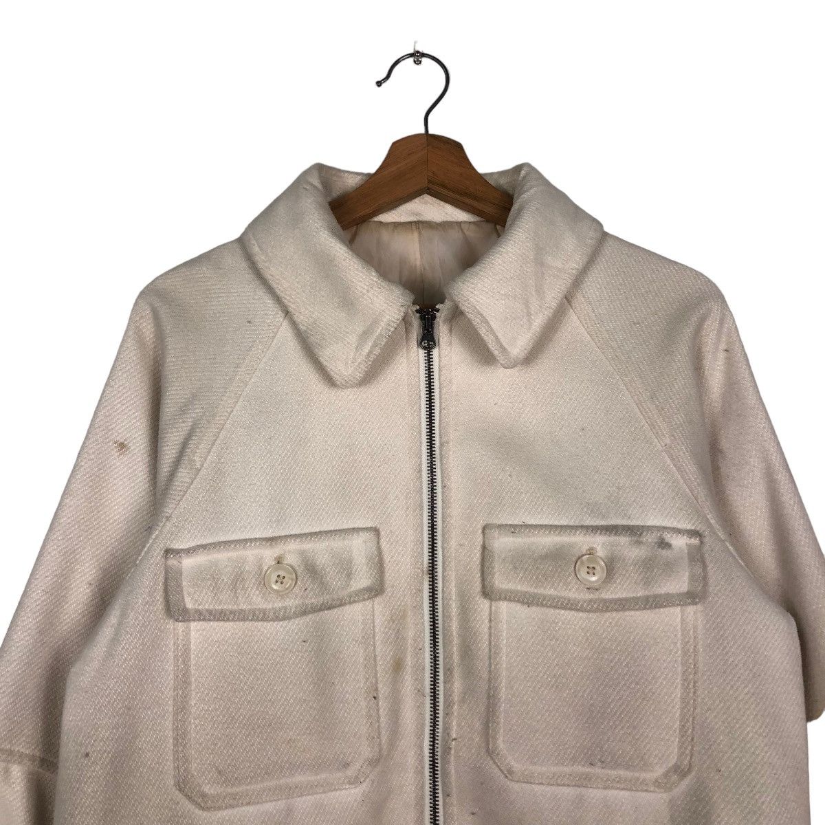 Japanese Brand × Vintage 📌VINTAGE CROPPED WOOL BIKER JACKET GU Size US M / EU 48-50 / 2 - 3 Thumbnail