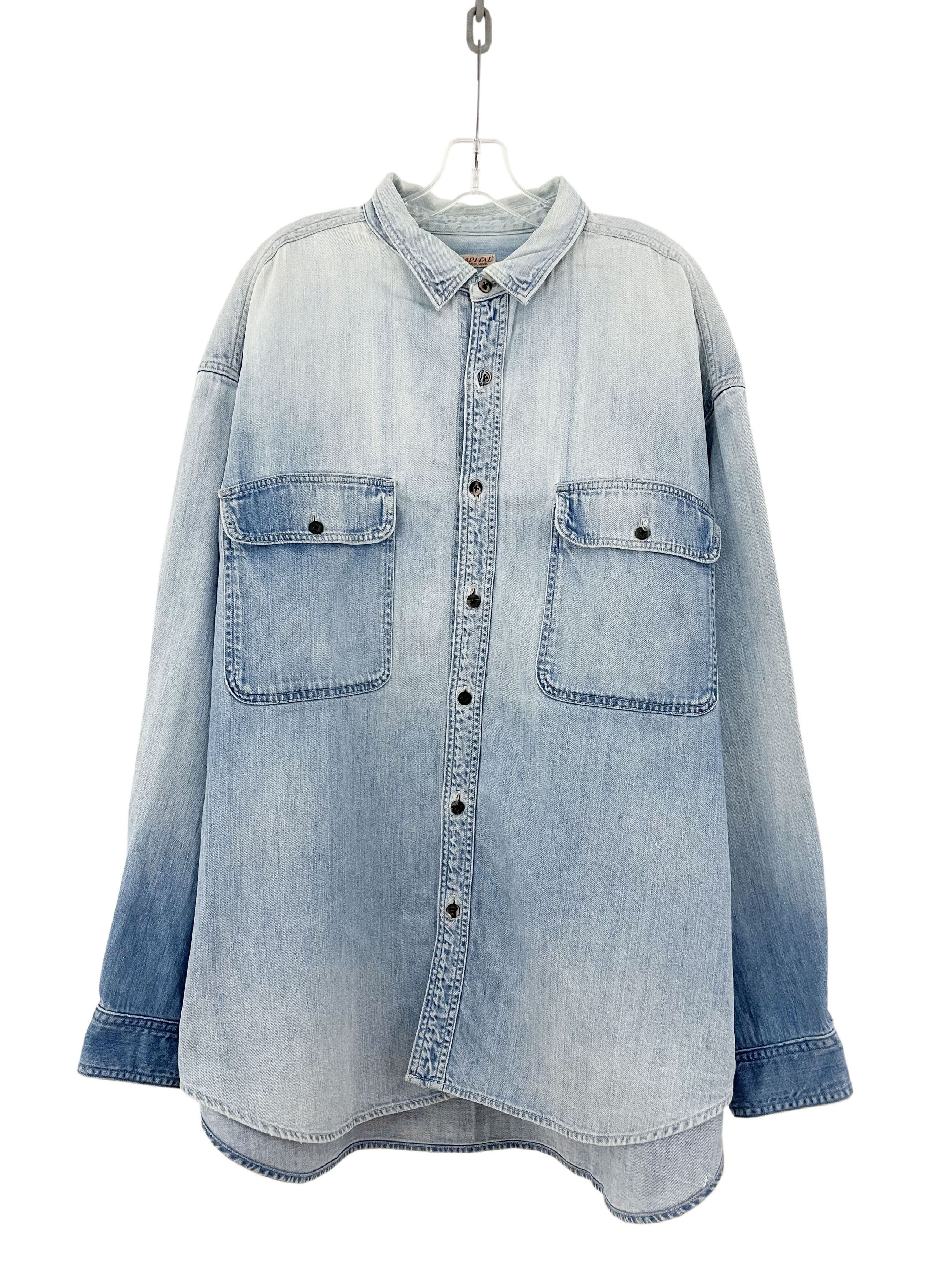 Kapital Cargo Denim Shirt Size US XXL / EU 58 / 5 - 1 Thumbnail