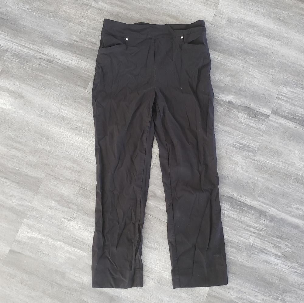 Designer Black Business Hilary Radley Dress Pant Size 32" / US 10 / IT 46 - 1 Thumbnail