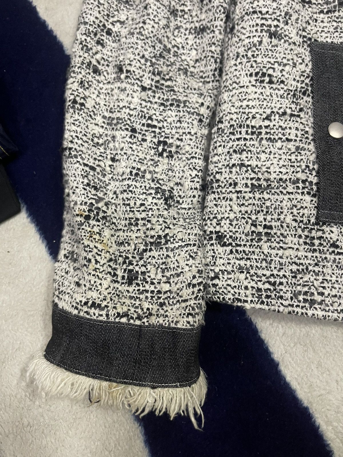 Japanese Brand Bellevoix Button Tap Tweed Jacket (15) Size M / US 6-8 / IT 42-44 - 8 Thumbnail