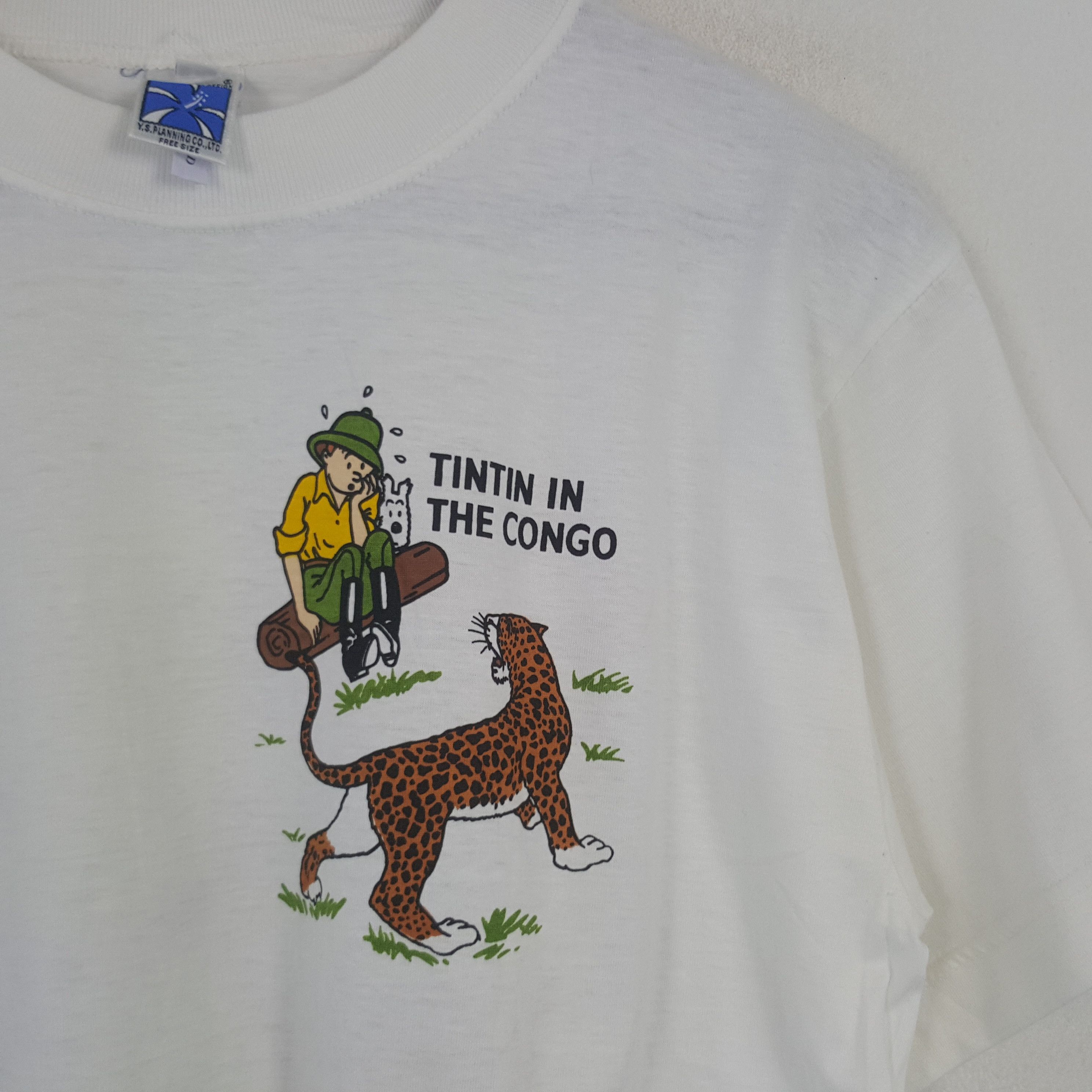Vintage Vintage Tintin In The Congo tshirt Size US L / EU 52-54 / 3 - 4 Thumbnail