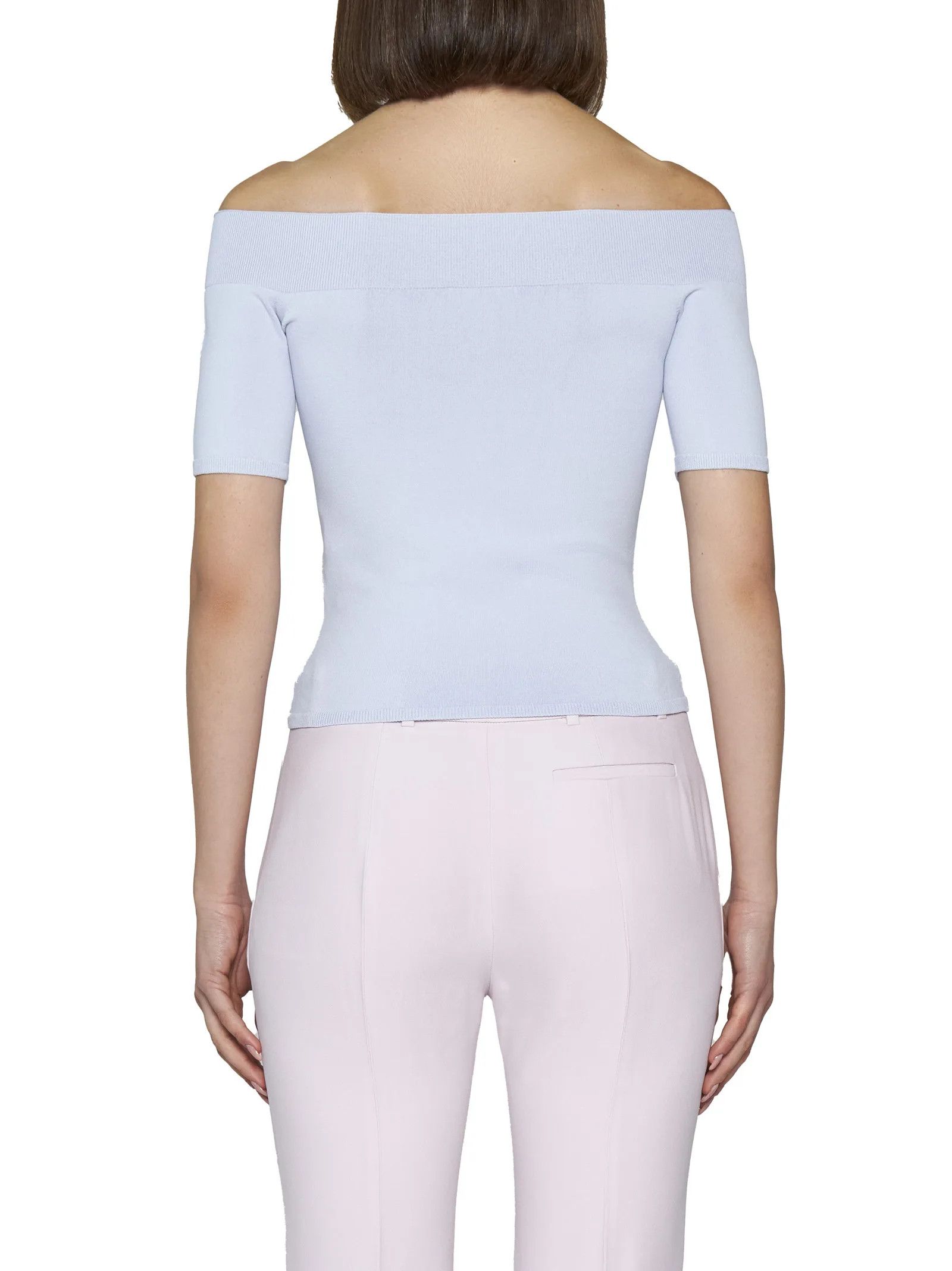 Alexander McQueen o1y0325 Sweater in Sky Blue Size L / US 10 / IT 46 - 4 Thumbnail