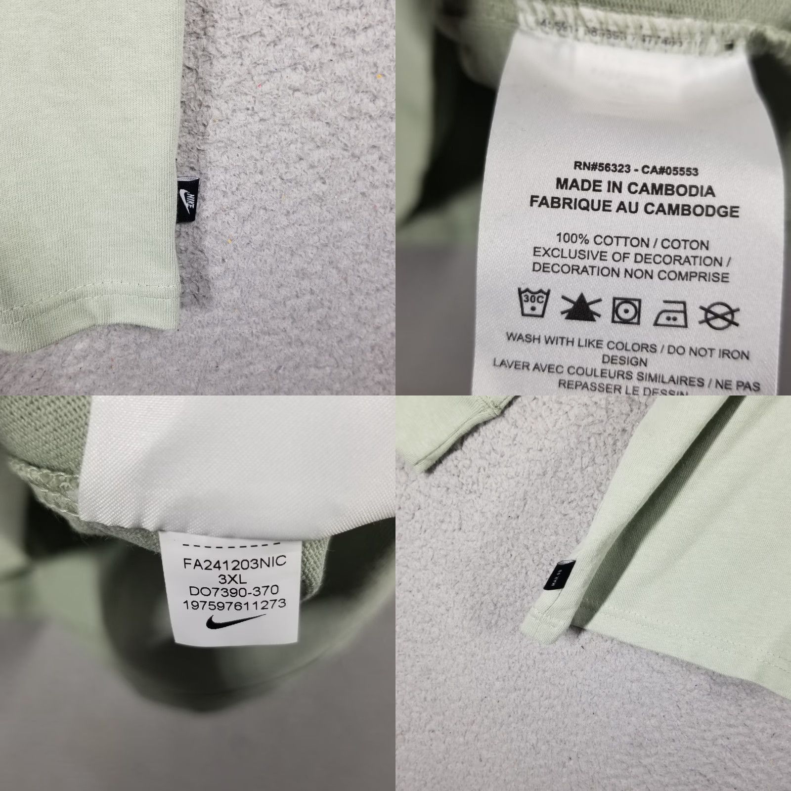 Nike VINTAGE Nike Long Sleeve T-Shirt Mens 3XL Big & Tall Green Cotton Logo Athleisure 90s Size US XXL / EU 58 / 5 - 8 Thumbnail