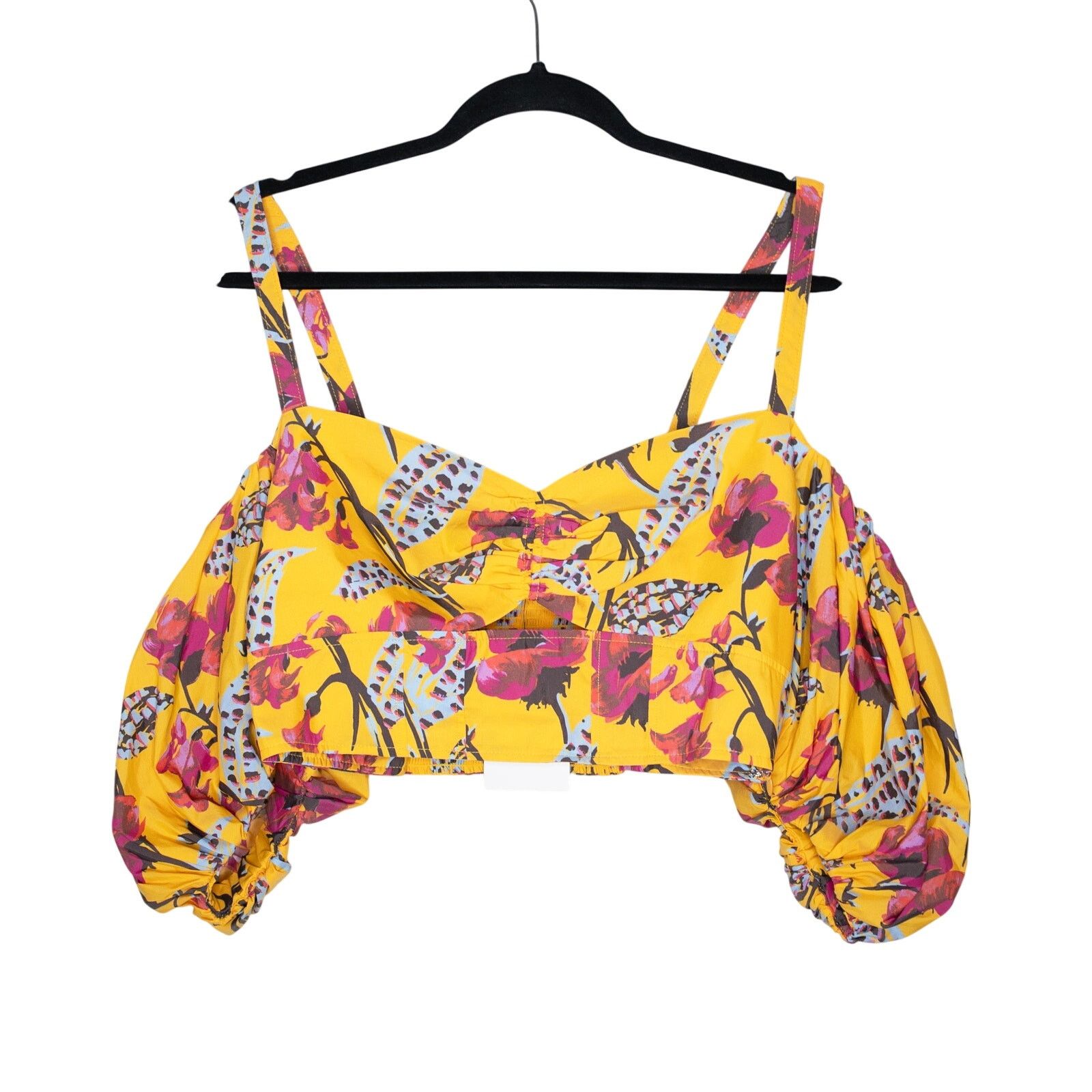 A.L.C. ALC Melody Top Yellow Floral Print Size XL / US 12-14 / IT 48-50 - 2 Thumbnail