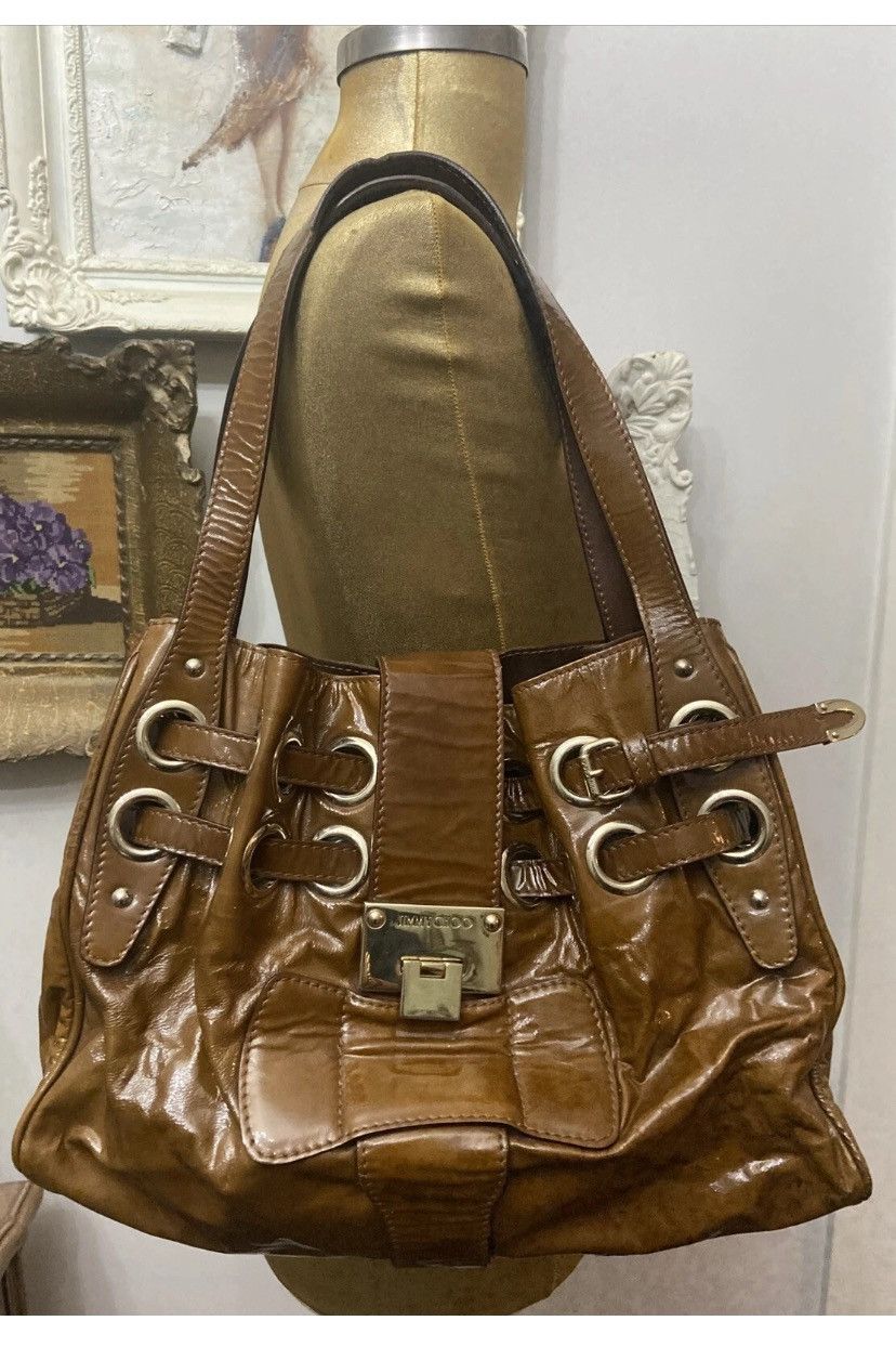 Jimmy Choo Jimmy Choo Ramona Patent Leather Bag Hobo Bag Size ONE SIZE - 1 Thumbnail
