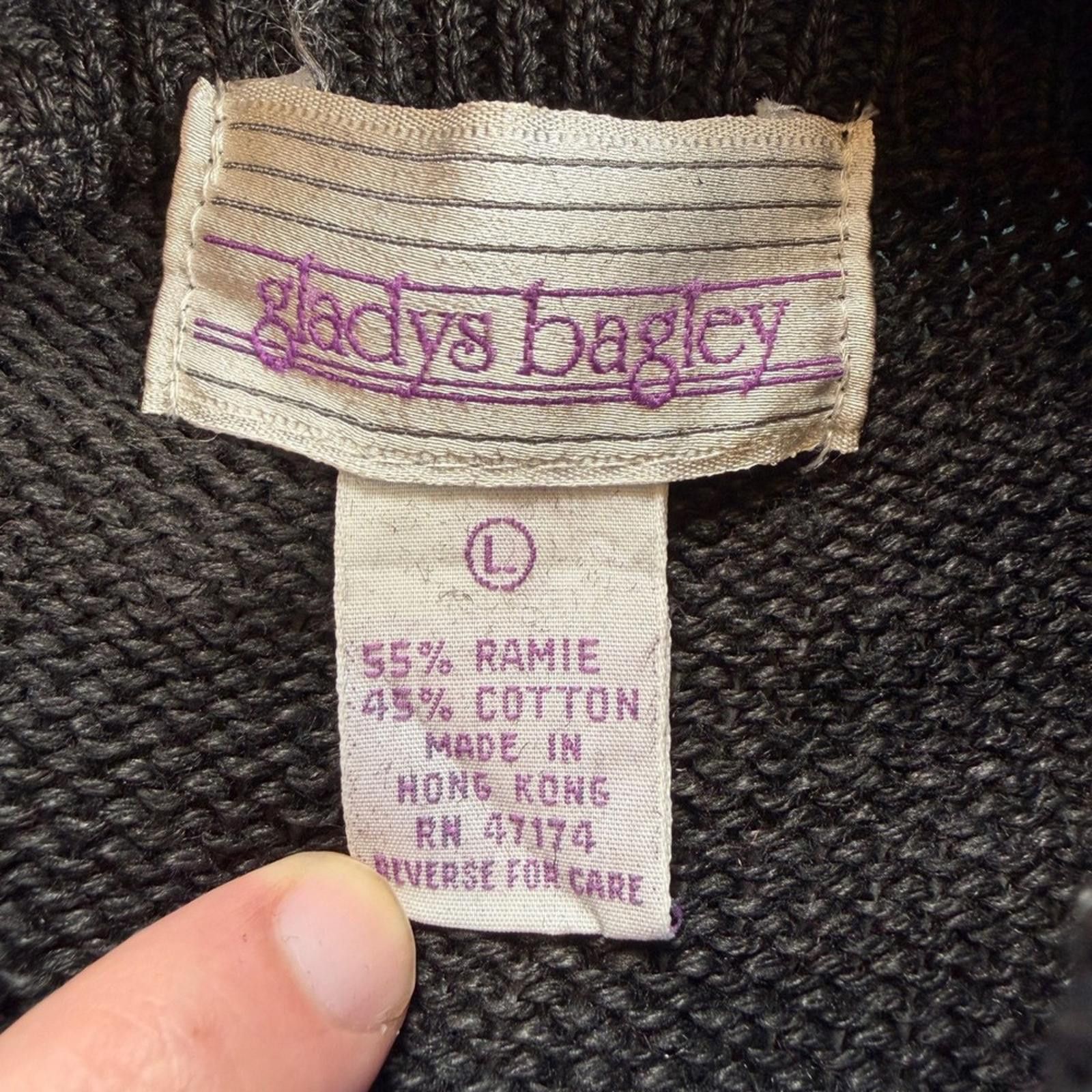 Other Vintage 80s Gladys Bagley Sweater Black Sequin Bead Size L / US 10 / IT 46 - 4 Thumbnail
