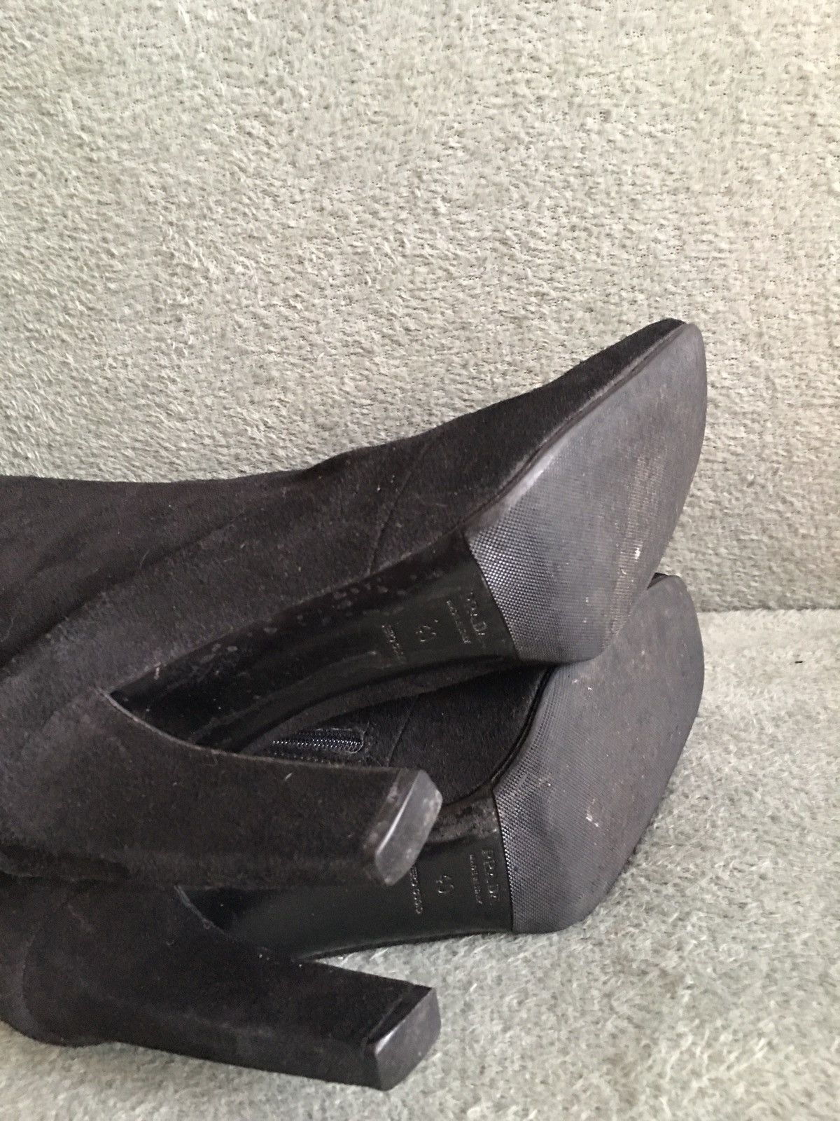 Prada PRADA Calzature Camoscio Black Suede High Boots EU 40 Size US 10 / IT 40 - 14 Thumbnail