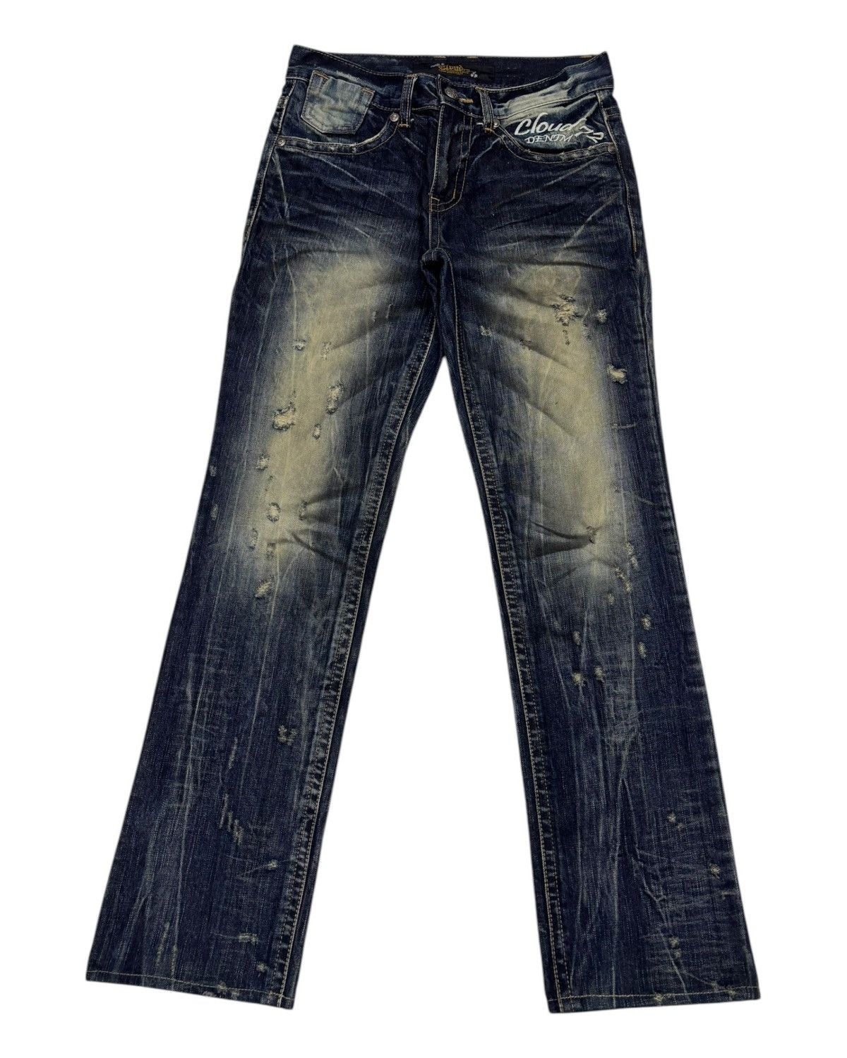 Affliction 🔥Vintage Skulls Denim Cloud72 Distressed Denim Jeans Lgb Size US 30 / EU 46 - 2 Thumbnail
