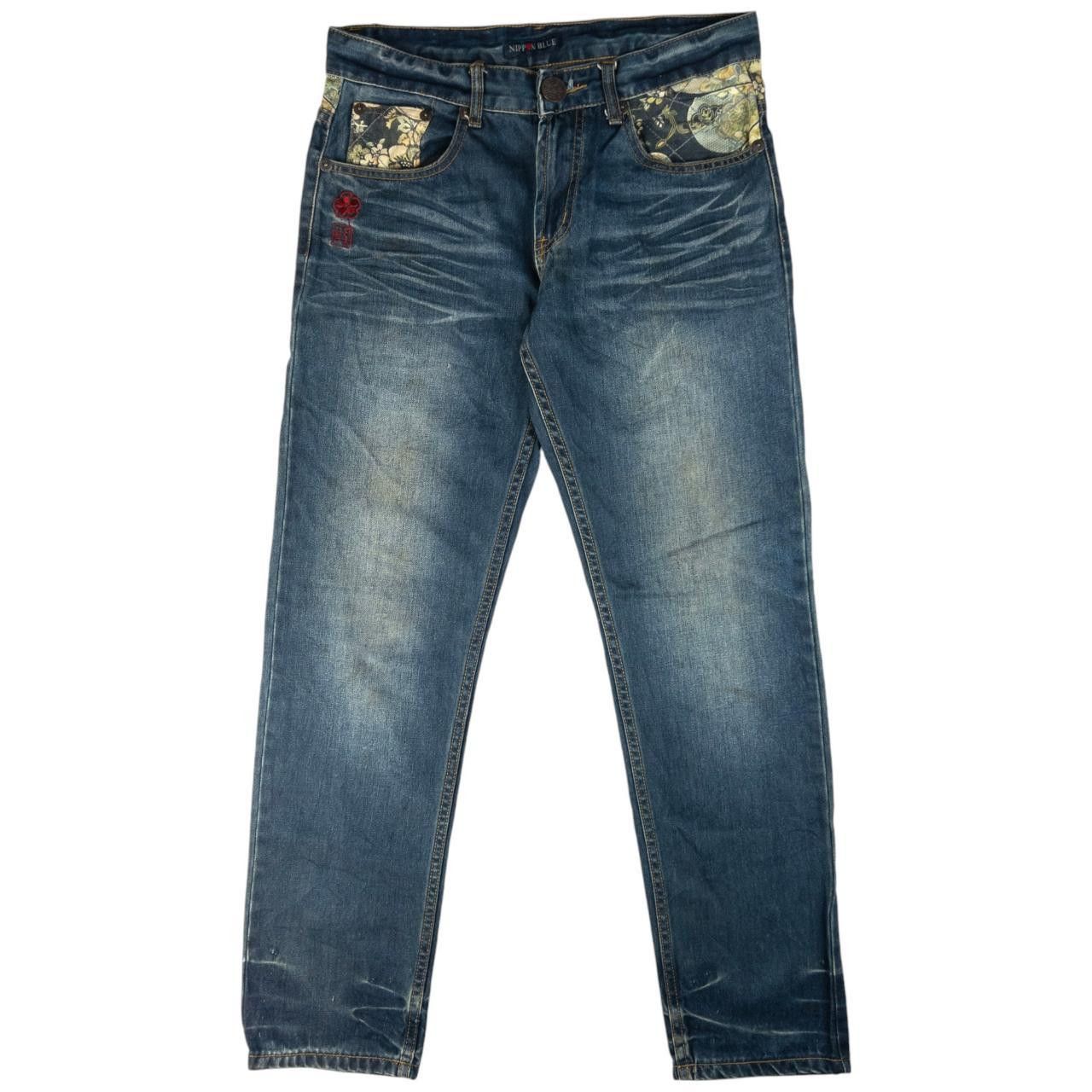 Other Nippon Blue Embroidered Patchwork Denim Jeans Size W32 Size US 32 / EU 48 - 1 Thumbnail