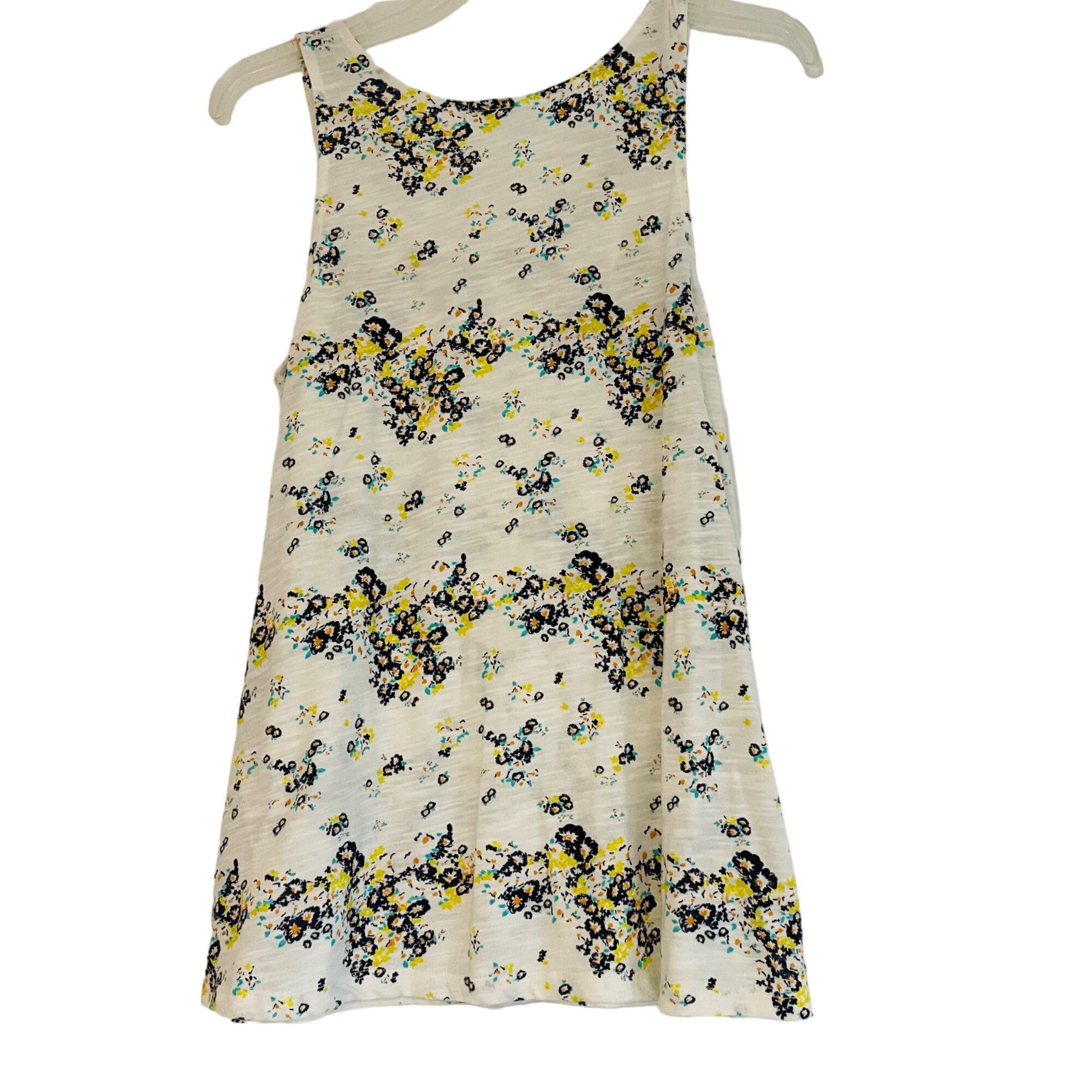Other Maurices Floral Lace Front Tank Top M White & Yellow Polyest Size M / US 6-8 / IT 42-44 - 4 Thumbnail
