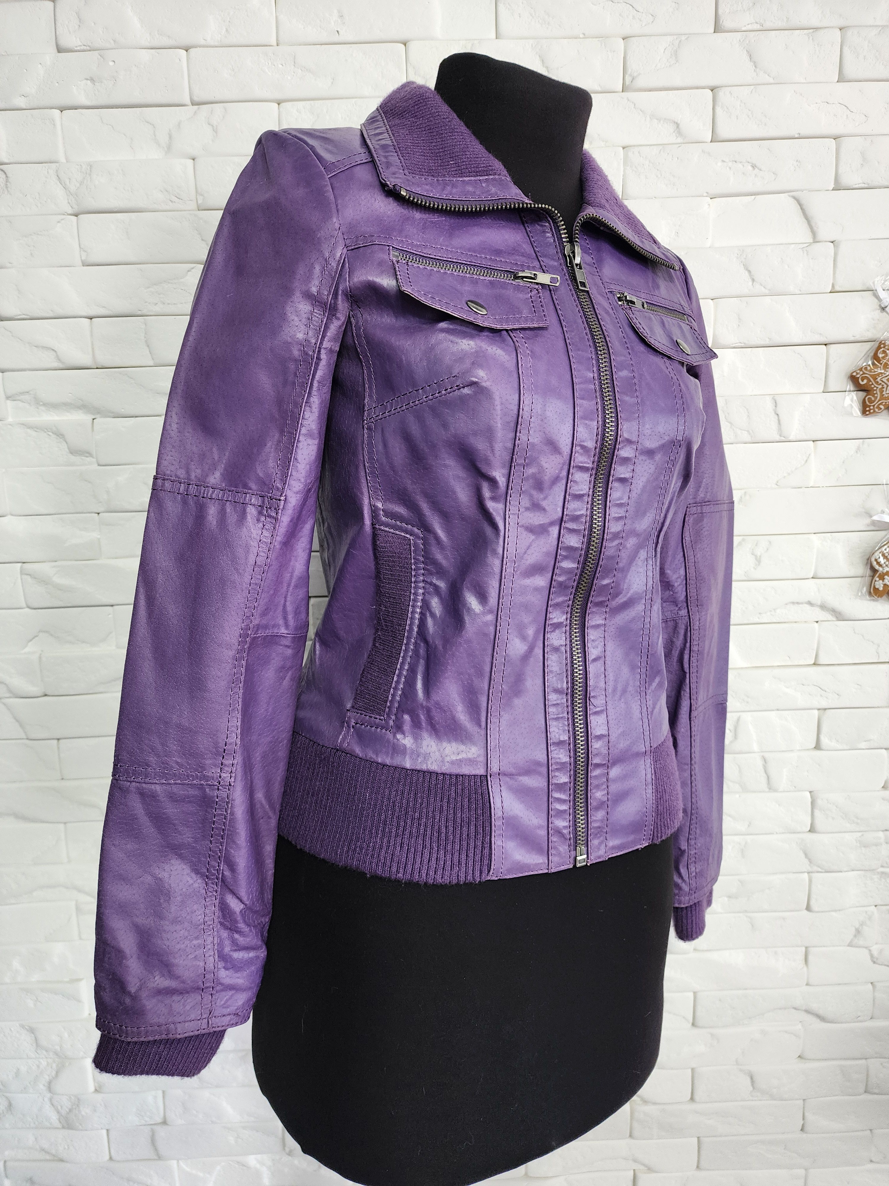 Other Purple Leather Jacket: Women's Vintage Sport Jacket Size S / US 4 / IT 40 - 4 Thumbnail