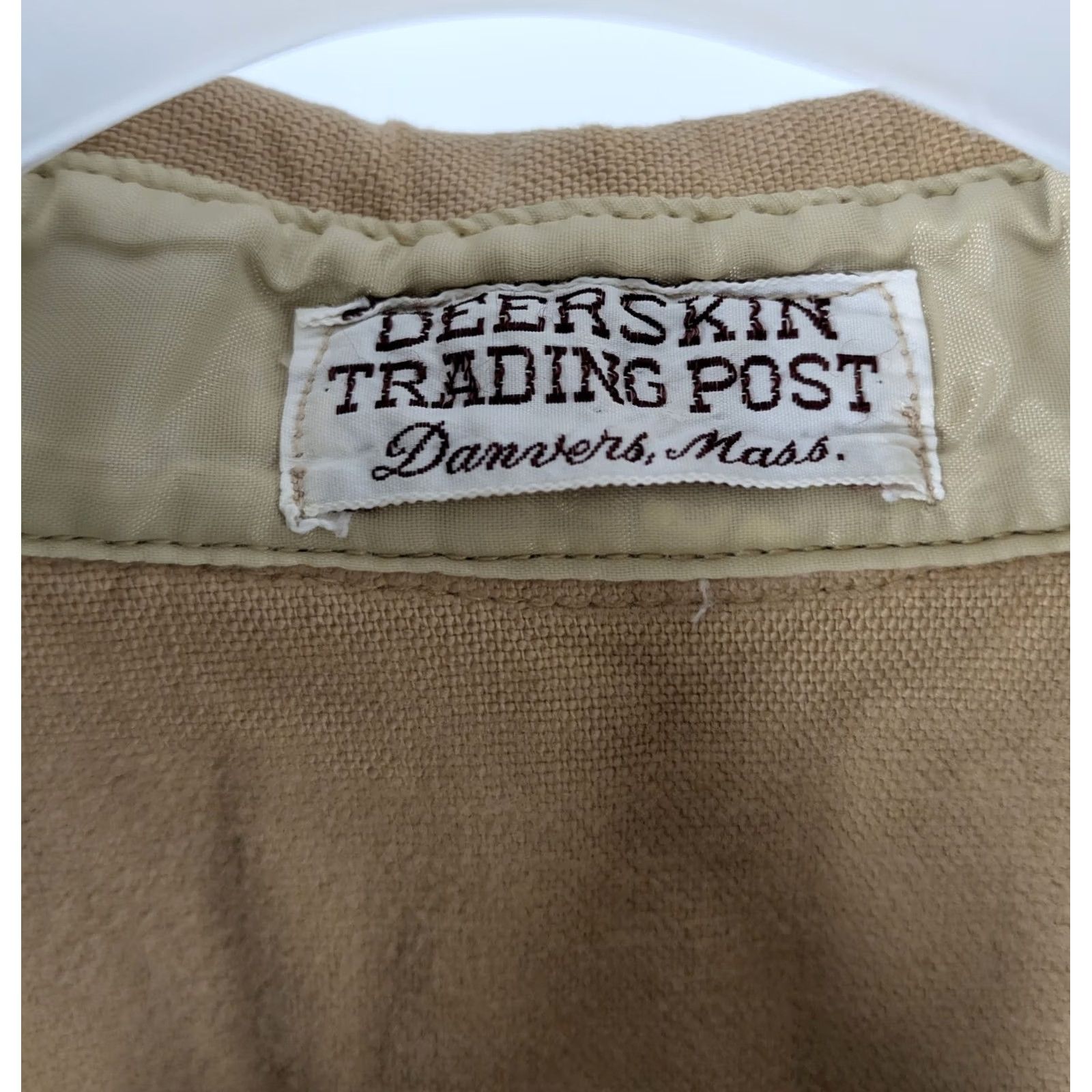 Vintage VINTAGE Deerskin Trading Post Shirt Jacket 60s Chamois Moleskin Cotton Tan 46 Long Sleeve Rockabilly Mens Size US XXL / EU 58 / 5 - 4 Thumbnail