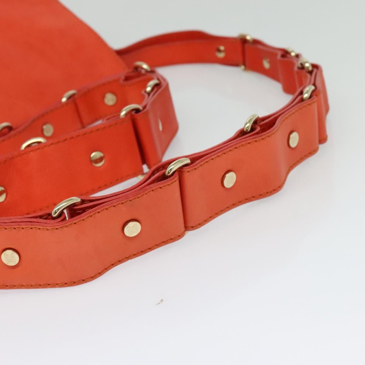 Celine CELINE Shoulder Bag Leather Orange Gold Size ONE SIZE - 7 Thumbnail
