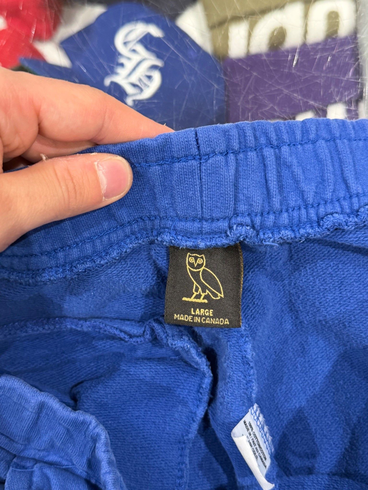 October's Very Own OVO Small Embroidered Owl Logo Sweatpants Blue Size US 34 / EU 50 - 8 Thumbnail