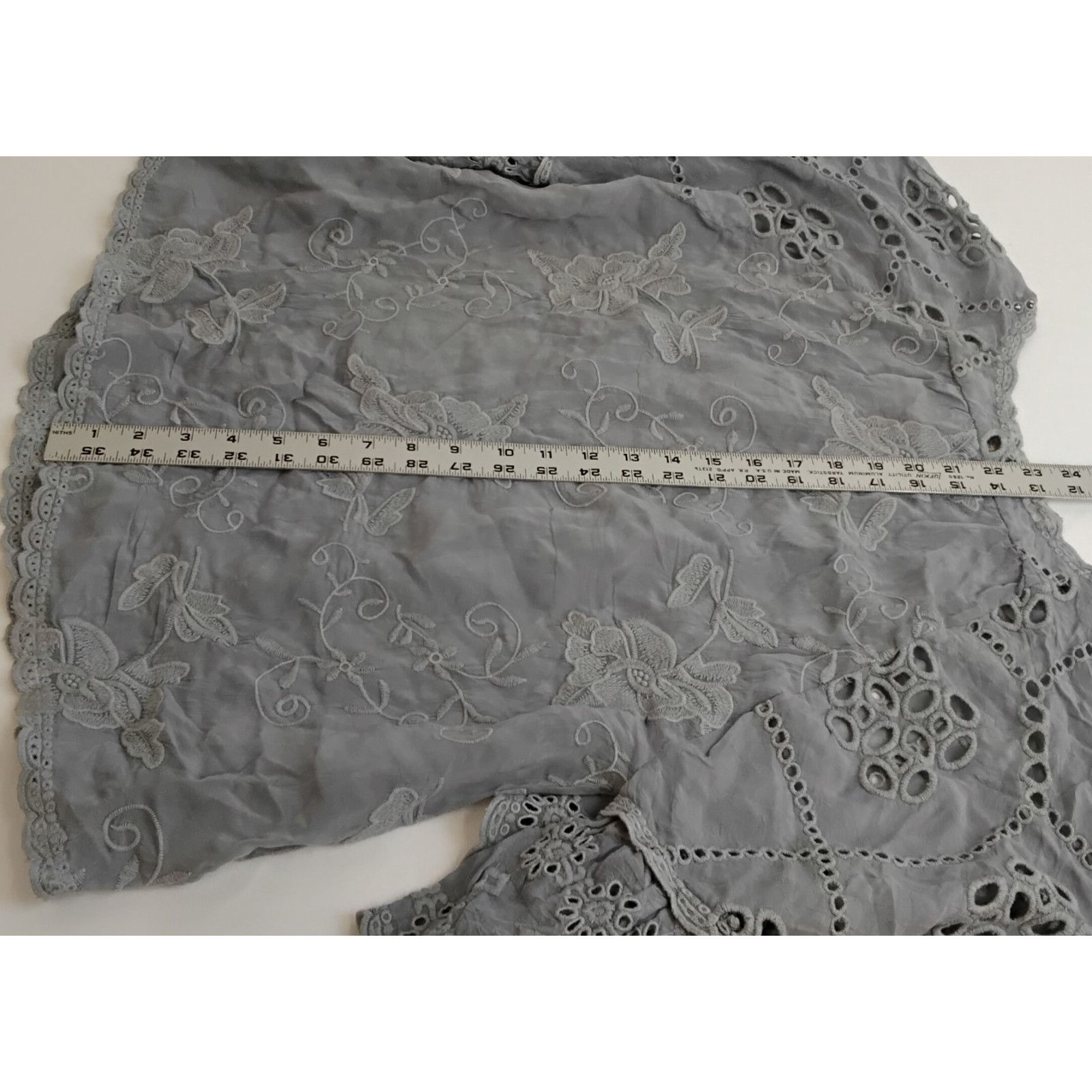 Johnny Was Johnny Was Embroidered Top Women's S Light Blue Gray Eyelets Size S / US 4 / IT 40 - 11 Thumbnail