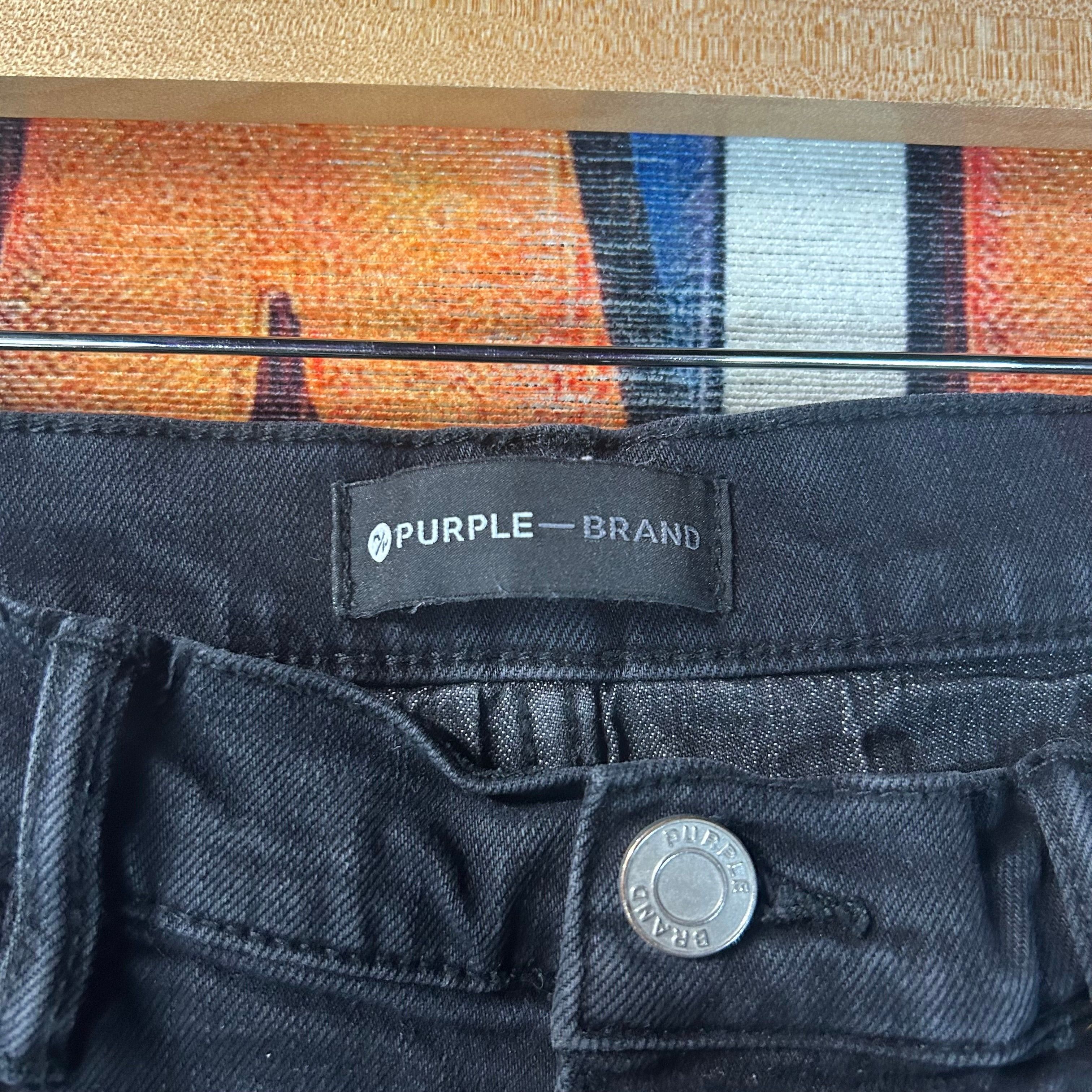 Purple Brand Purple Brand Ripped Skinny Jeans Black Size 33” Size US 33 - 3 Thumbnail