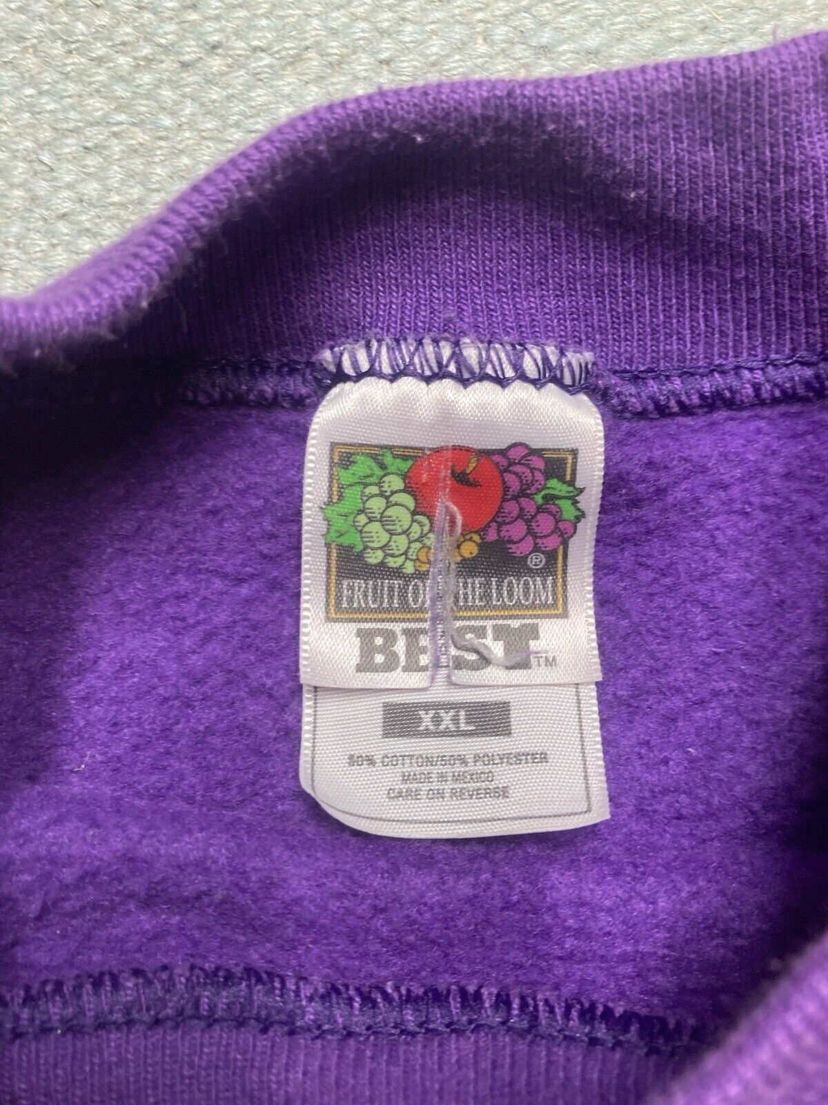 Fruit Of The Loom × Vintage VTG 90s sweatshirt fruit of the loom blank purple plum XXL Size US XXL / EU 58 / 5 - 4 Thumbnail
