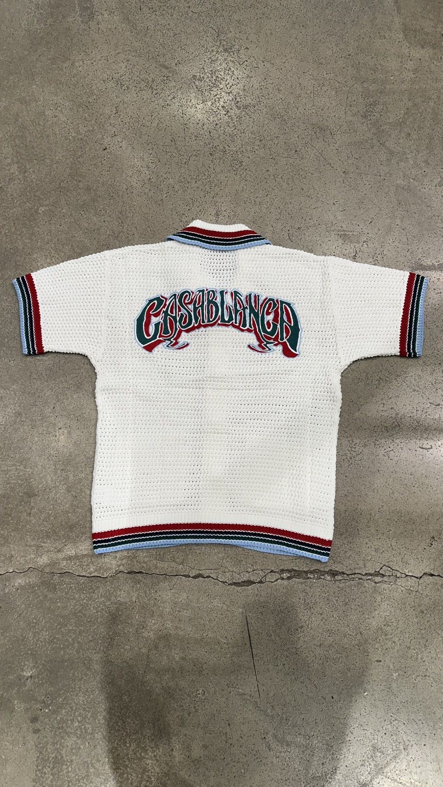 Casablanca CASABLANCA - Sporty Faux Crochet Shirt White Size US XS / EU 42 / 0 - 2 Thumbnail