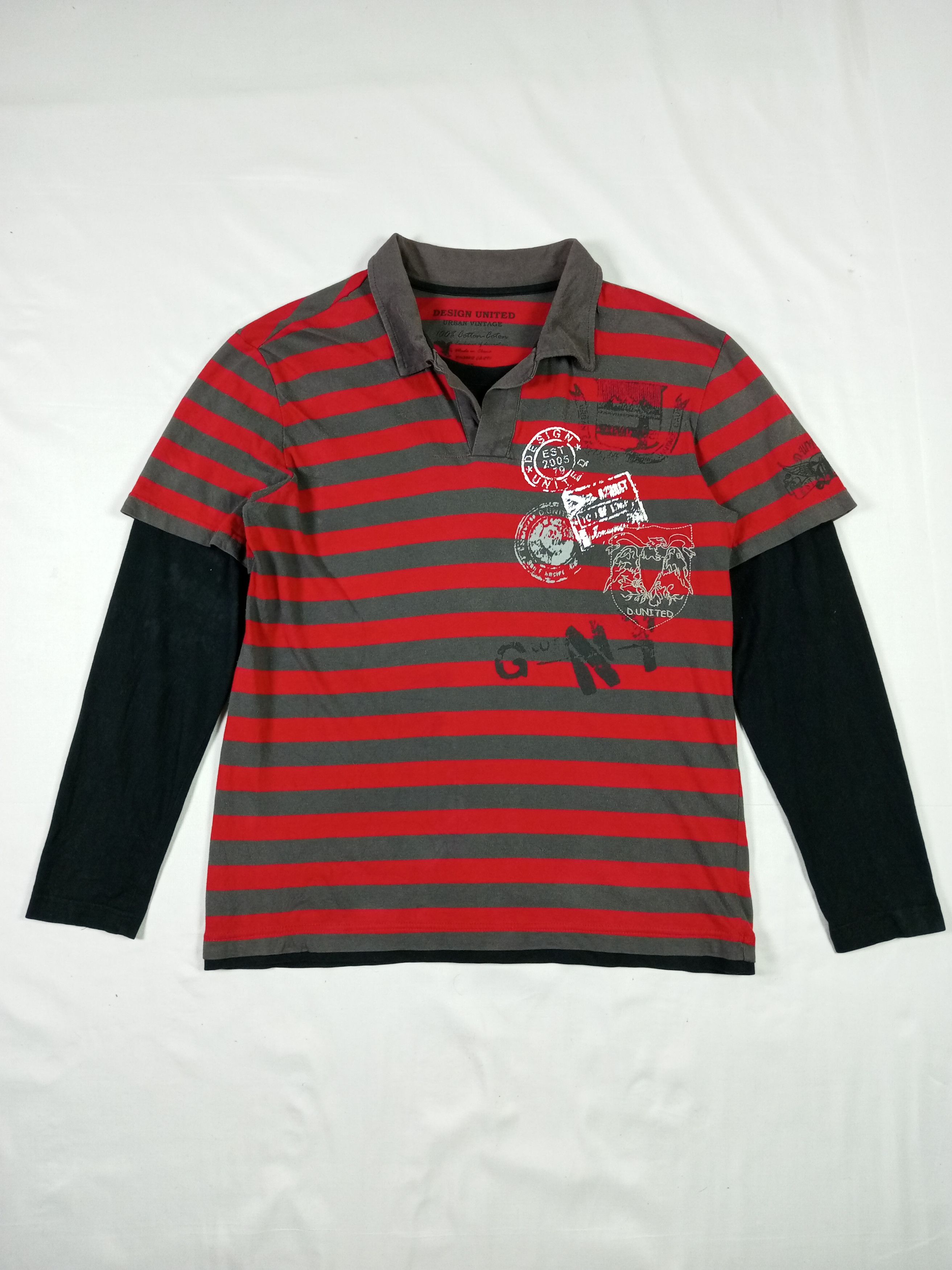 Japanese Brand Japanese Double Layers Poem Long Sleeve Punk Grunge Style Size US M / EU 48-50 / 2 - 1 Thumbnail