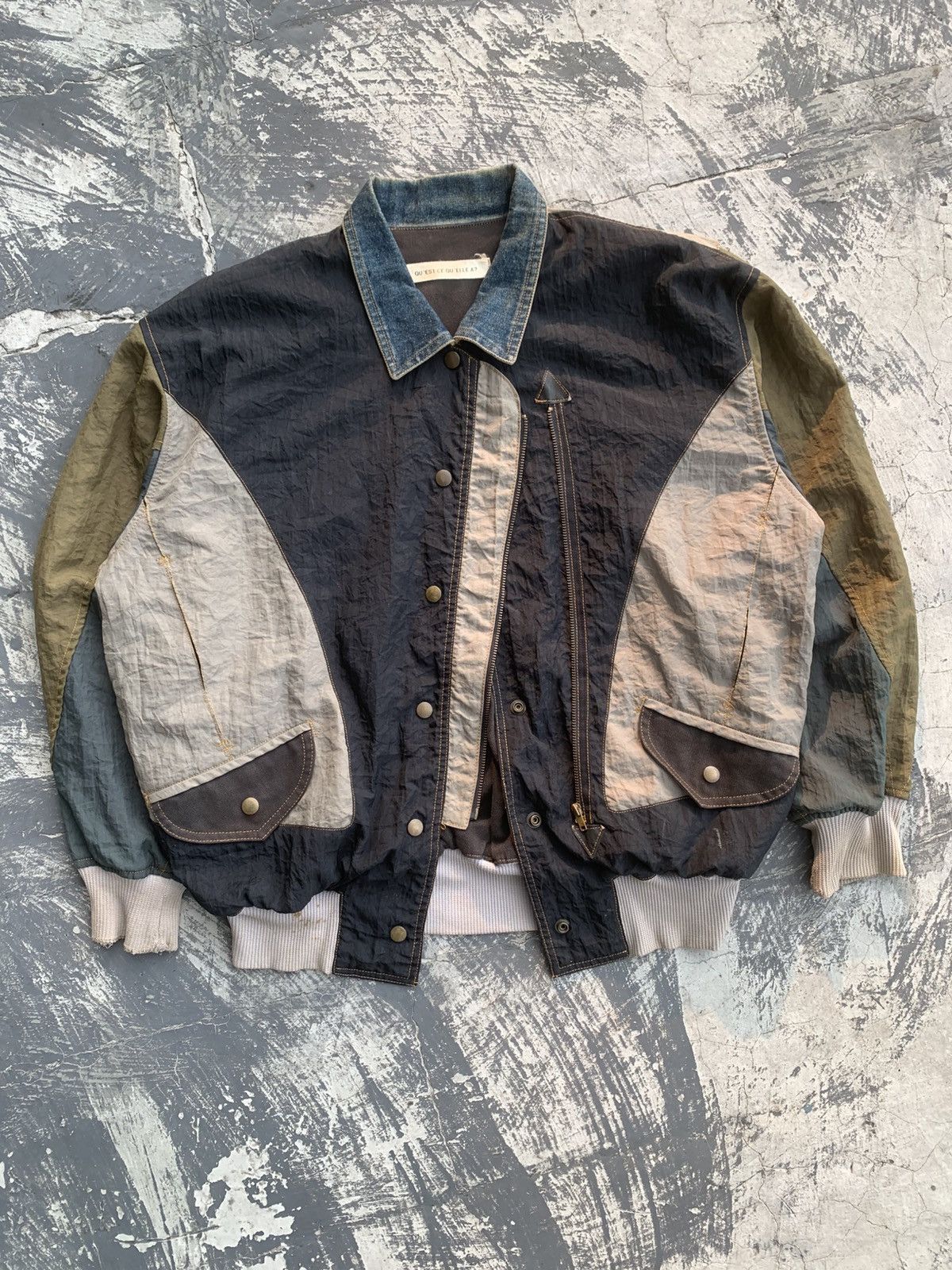 Jean Paul Gaultier 90’s Jean Paul Gaultier “QU’EST-CE QU’ELLE A? Nylon Denim Size US XL / EU 56 / 4 - 14 Thumbnail