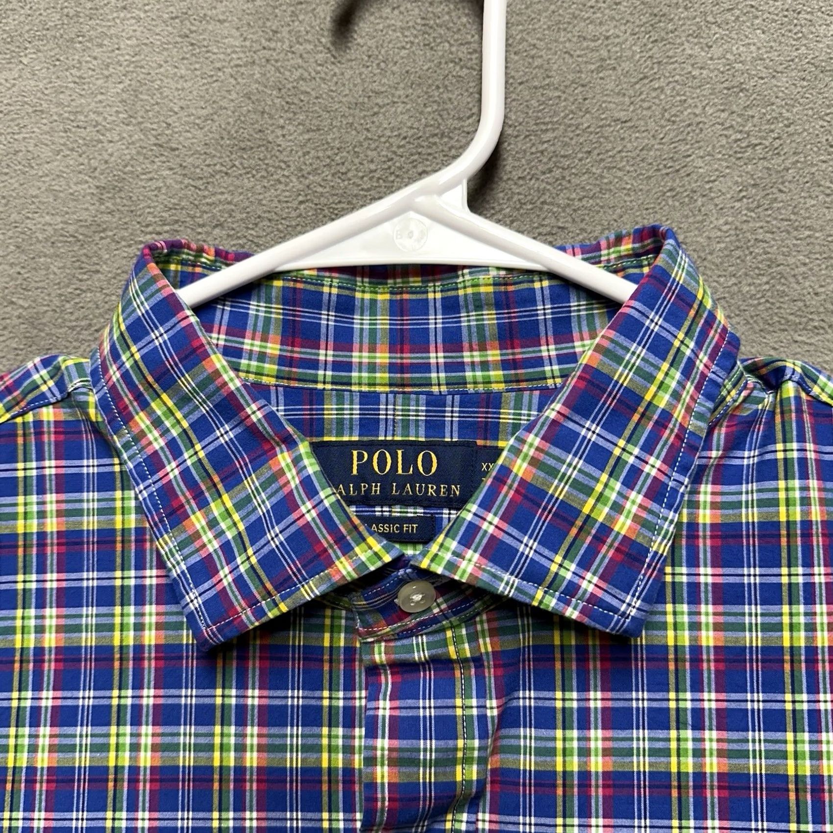 Polo Ralph Lauren Polo Ralph Lauren Shirt Mens 2XL Blue Plaid Classic Fit Stretch Poplin EUC Size US XXL / EU 58 / 5 - 3 Thumbnail