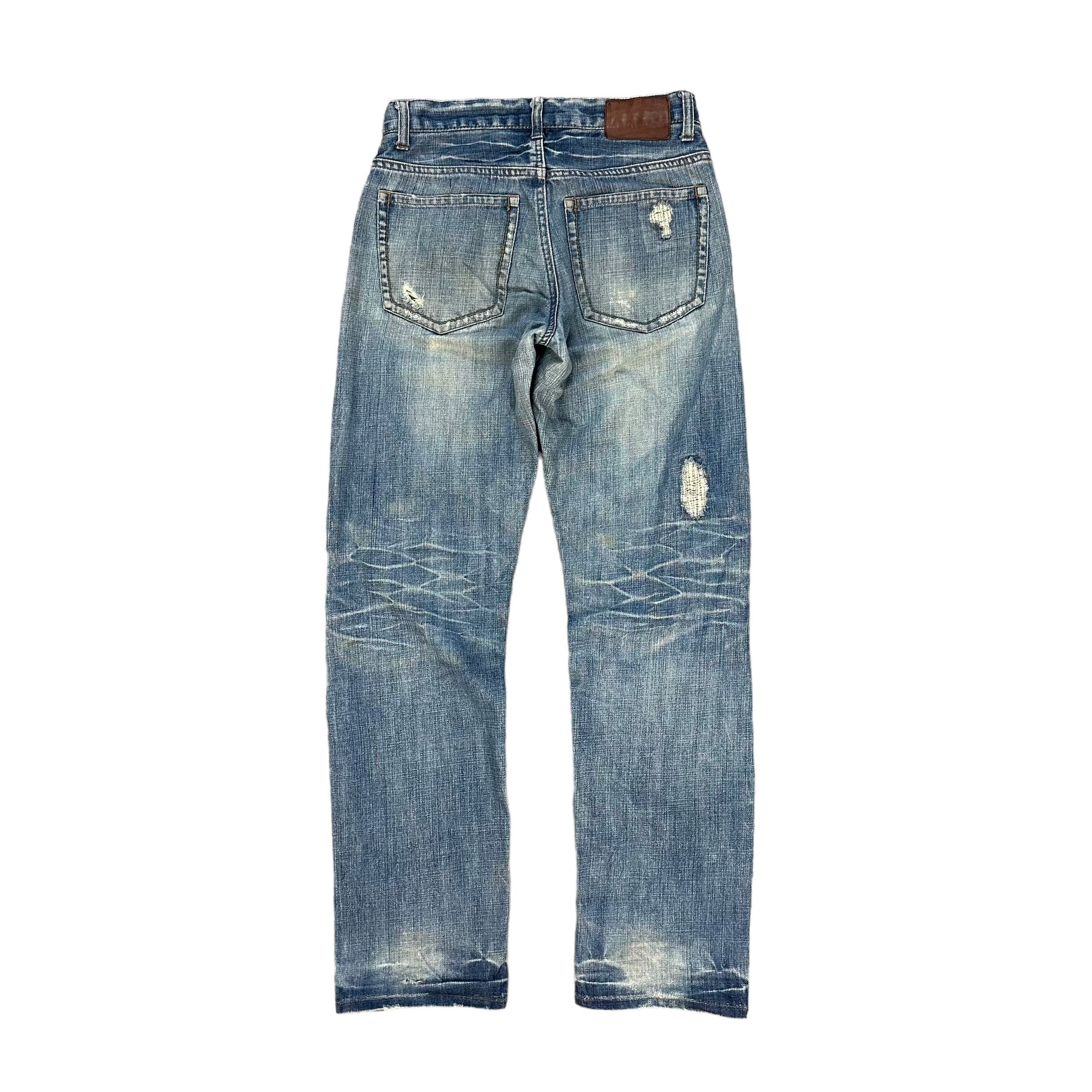 Global Work GLOBAL WORK TRASHED SELVEDGE DENIM PANT #8848-031 Size US 29 - 11 Thumbnail