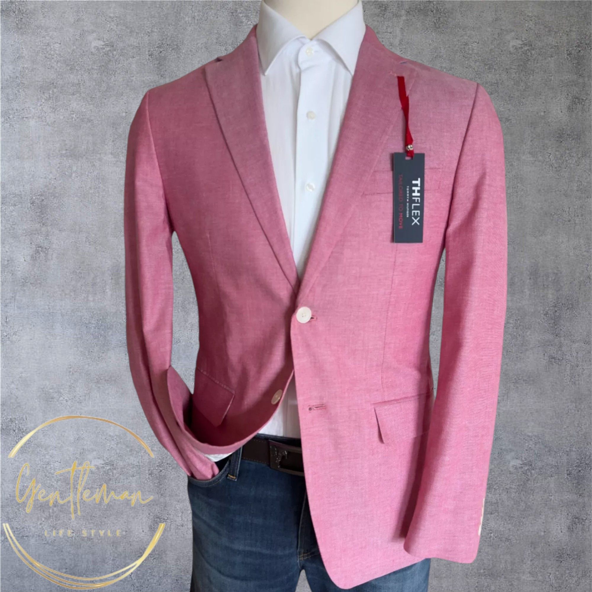 Tommy Hilfiger TOMMY HILFIGER Mens Blazer Sport Coat Jacket 40R Pink Size 38R - 1 Thumbnail