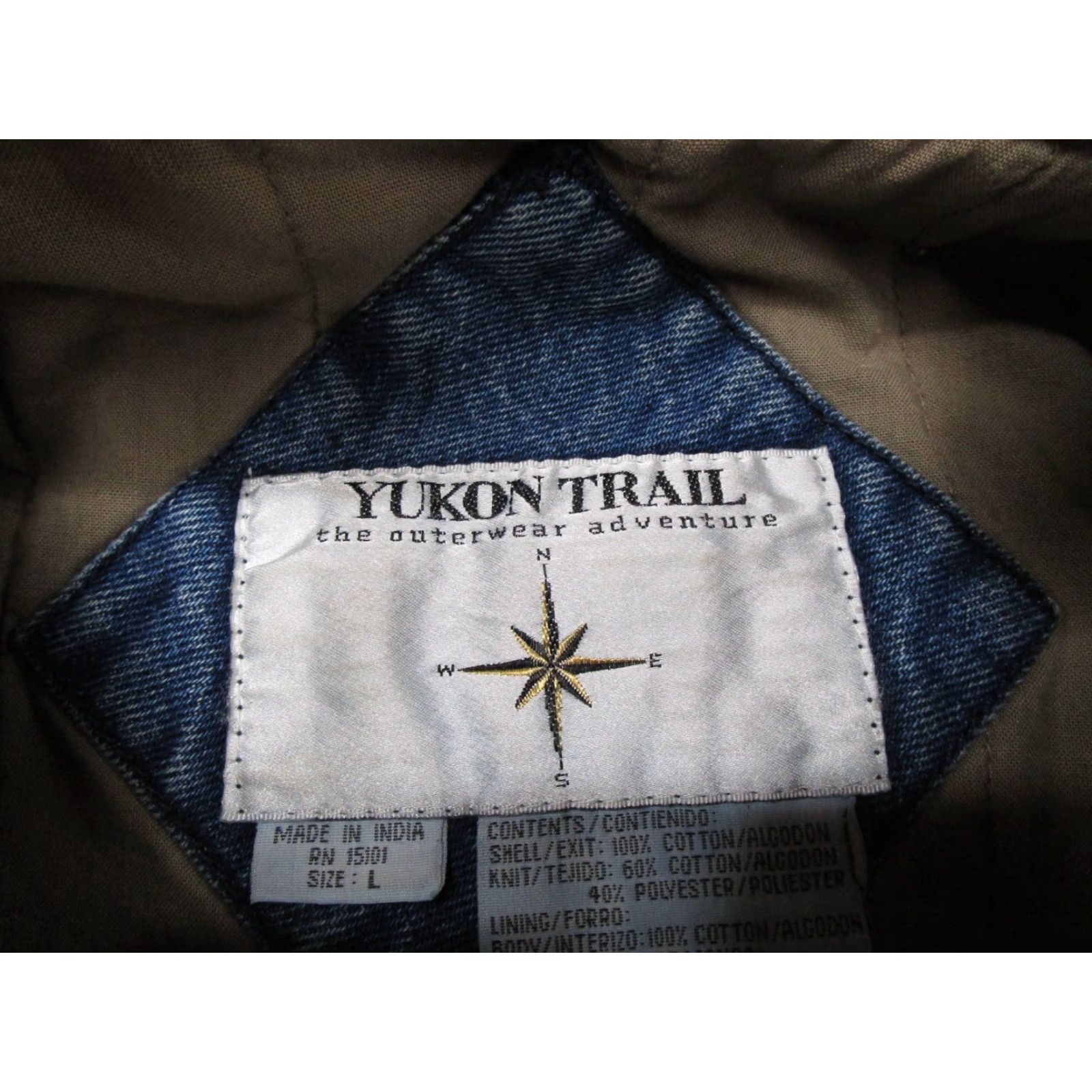 Rails VINTAGE Yukon Trail Denim Bomber Jacket L Men Blue 90s Adventure Outerwear Shirt? Size US L / EU 52-54 / 3 - 2 Thumbnail