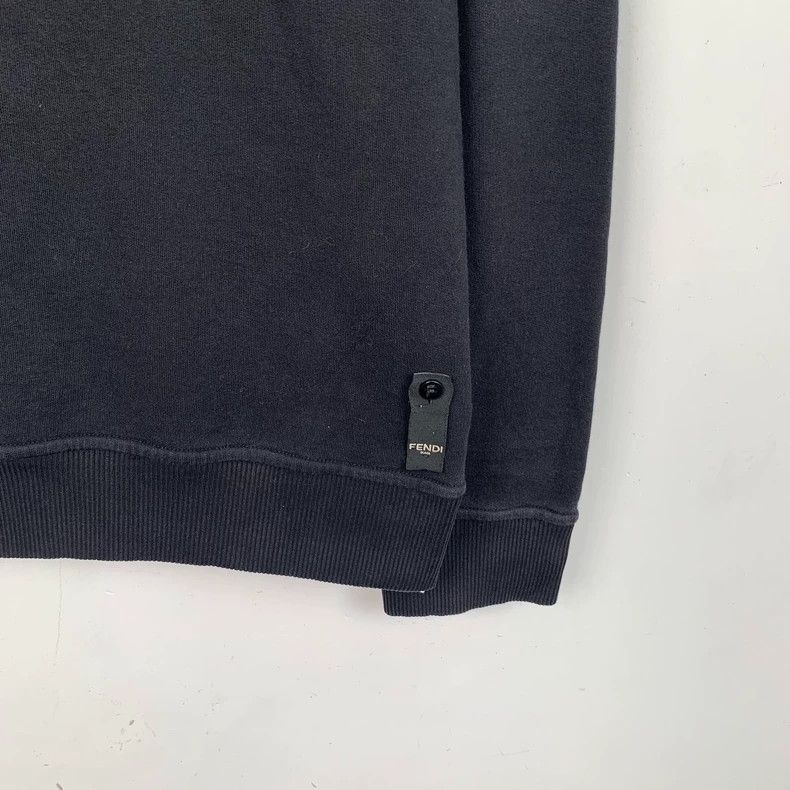 Fendi Fendi Black Logo Cotton Long Sleeve Sweatshirt Size US L / EU 52-54 / 3 - 4 Thumbnail