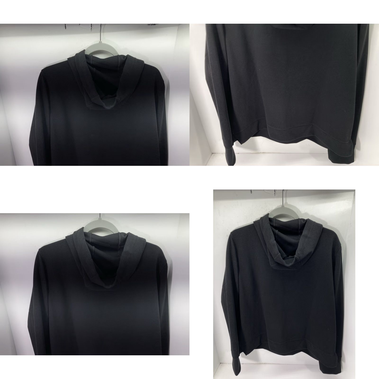DKNY DKNY Waffle Hoodie Sweatshirt Women XL Black Long Sleeve Pullover Crop NWT Size XL / US 12-14 / IT 48-50 - 8 Thumbnail
