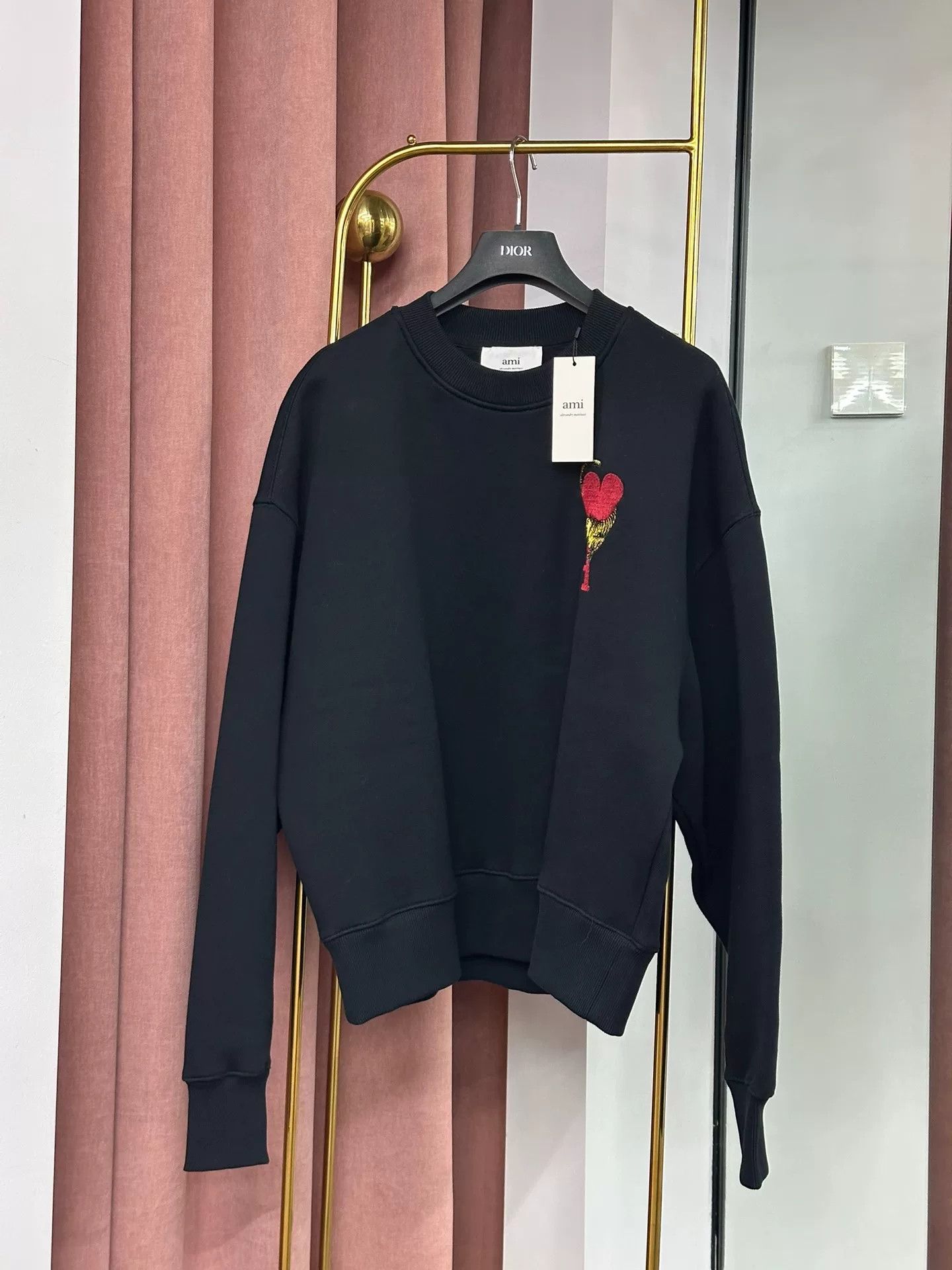 AMI Ami Black Heart Letter Long-Sleeve Sweatshirt Size US M / EU 48-50 / 2 - 1 Thumbnail