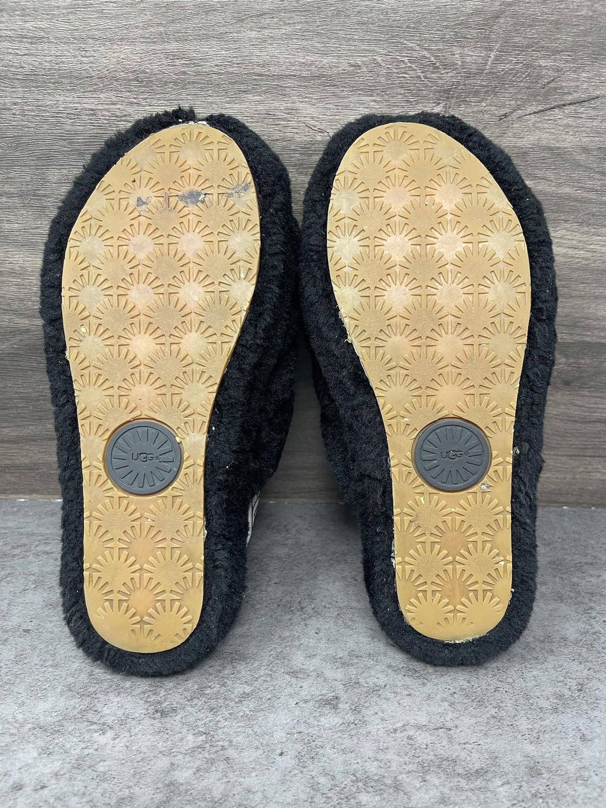 Ugg UGG Fluff Yeah Slide Slippers Womens Size 7 Black Fur Size US 7 / IT 37 - 8 Thumbnail