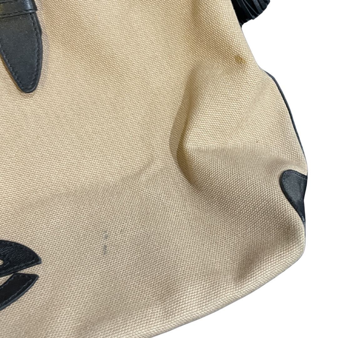 Bebe Hana Canvas Drawstring Tote Shoulder Bag Y2K Drawstring Size ONE SIZE - 7 Thumbnail