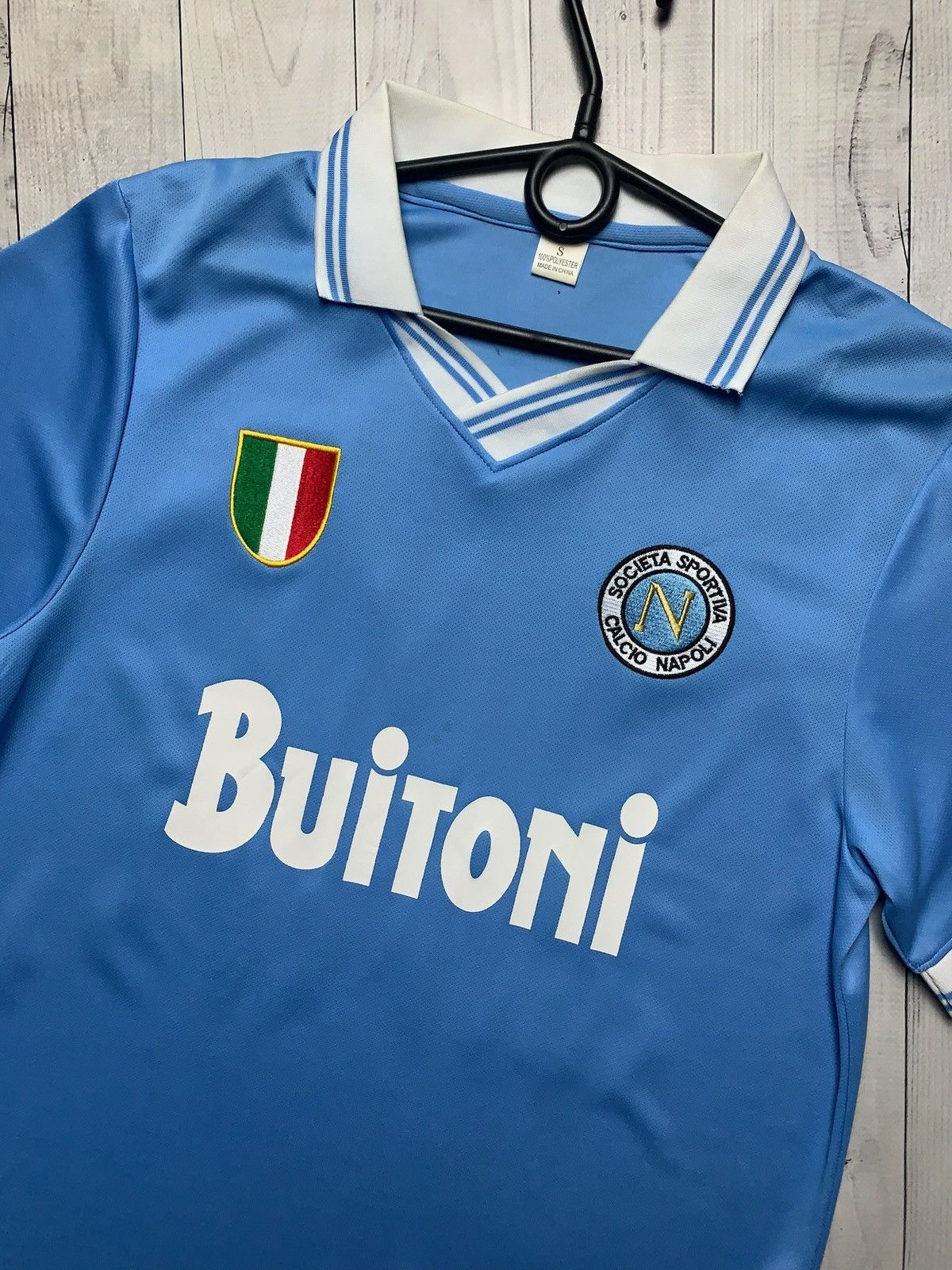 Vintage Vintage very rare tee blue Napoli 10 Maradona size S Size US S / EU 44-46 / 1 - 3 Thumbnail