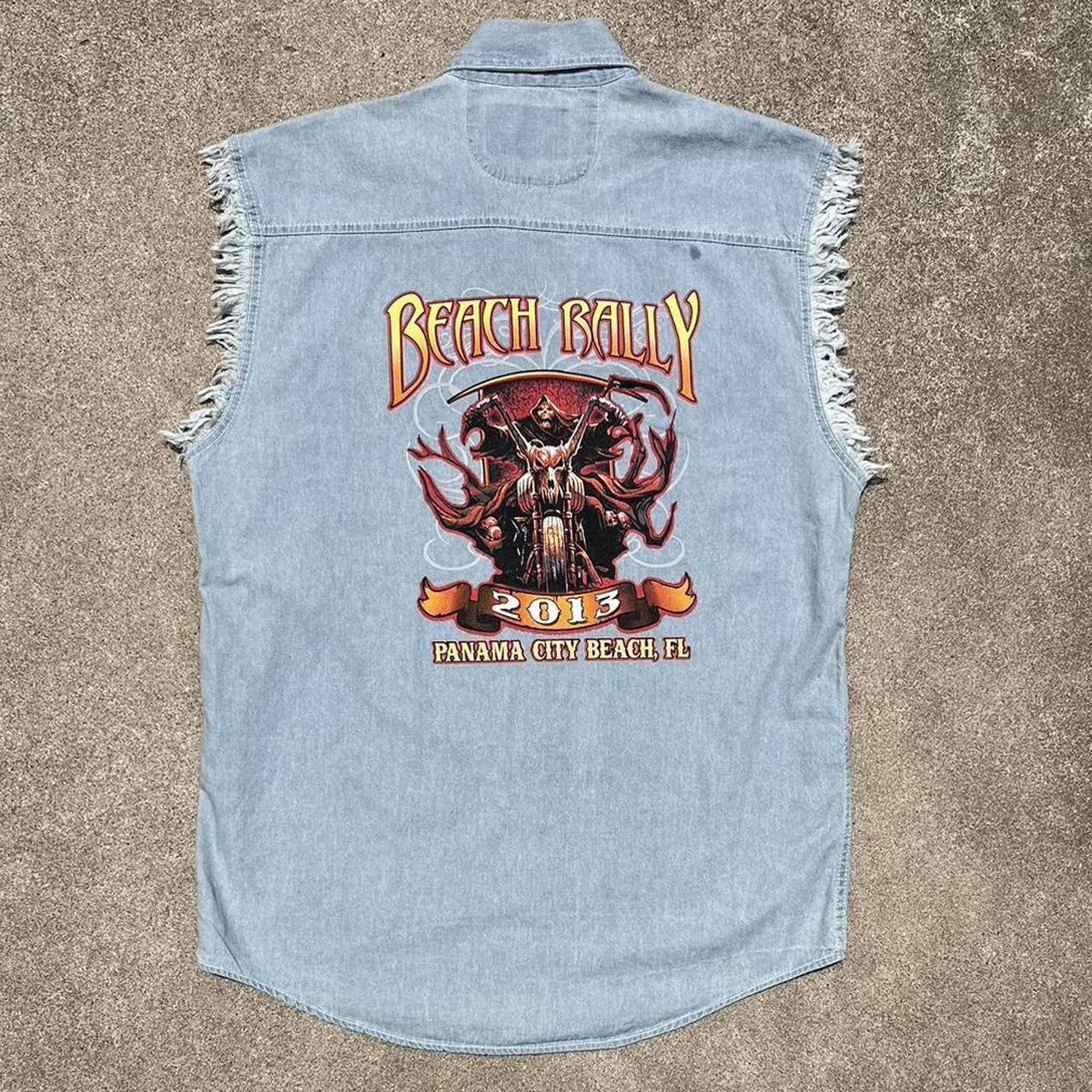 Vintage VTG 2013 Bike Wear USA Sleeveless Denim Motorcycle Shirt L Size US L / EU 52-54 / 3 - 2 Thumbnail