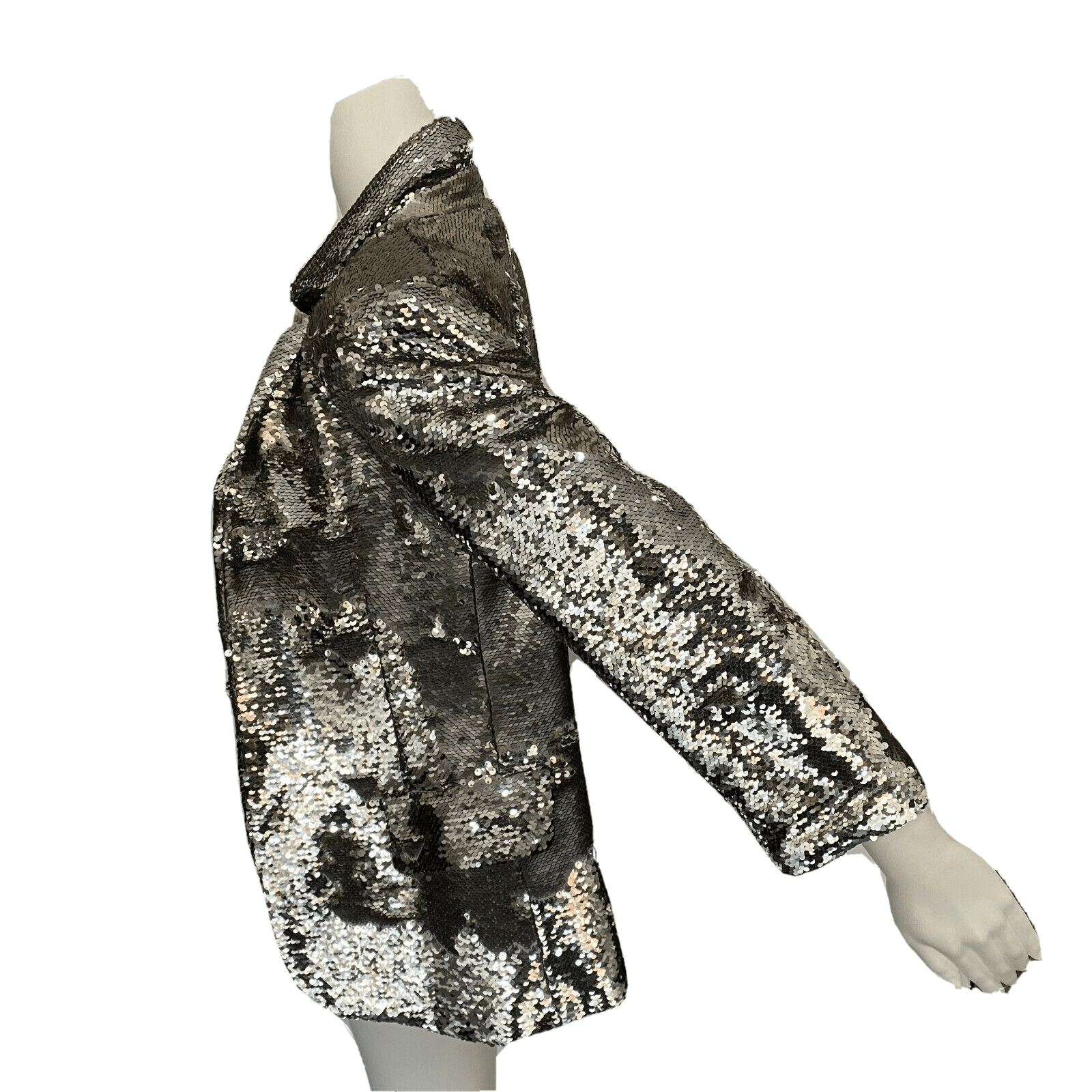 Libertine $3,850 SIGNED Silver Sequin 3/4 Sleeve Blazer Jacket Size M / US 6-8 / IT 42-44 - 5 Thumbnail