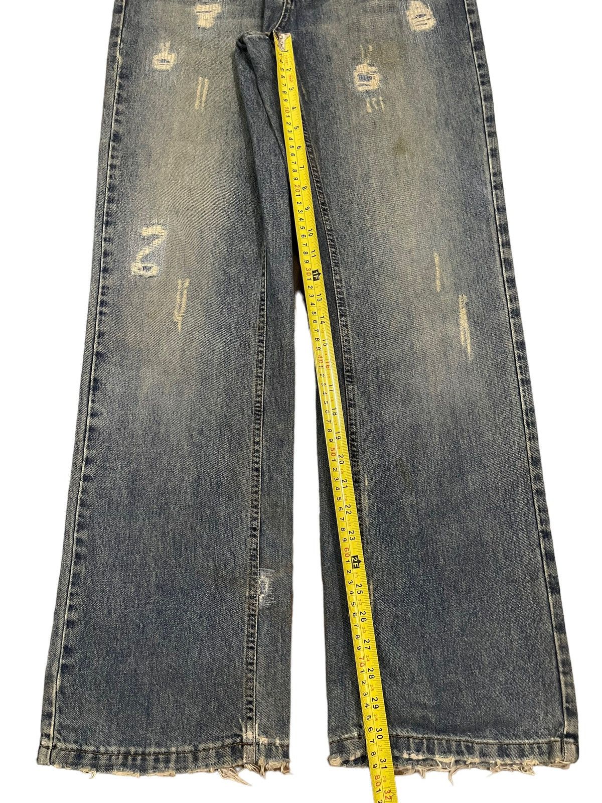 Richmond Denim Vintage Richmond Denim Blue Wash Distress Baggy Jeans Size US 31 - 14 Thumbnail