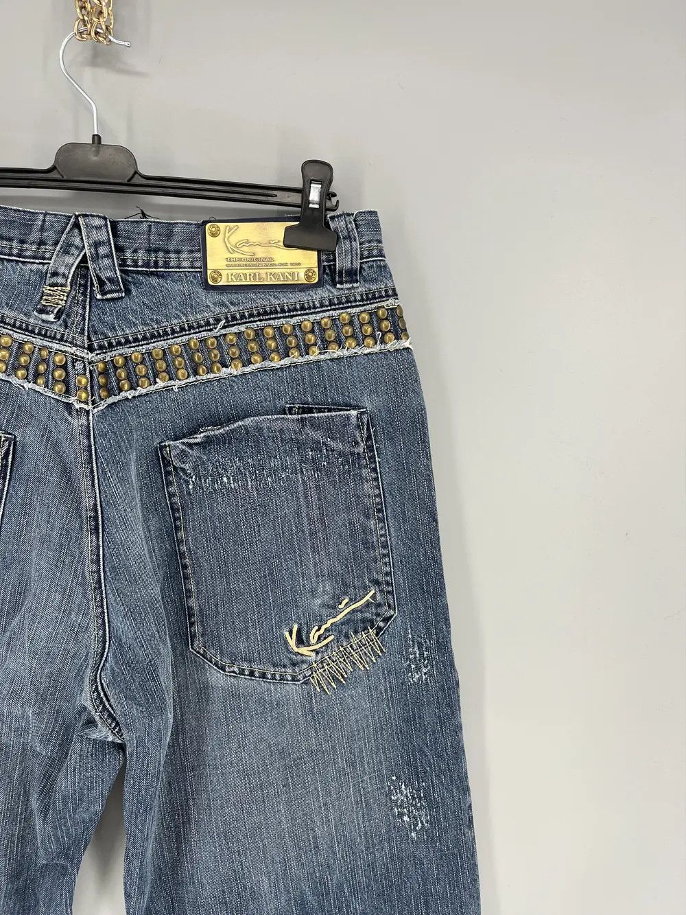 Karl Kani Vintage Karl Kani Baggy Rap Jeans Rivet Stud Big Logo Size34 Size US 34 / EU 50 - 9 Thumbnail