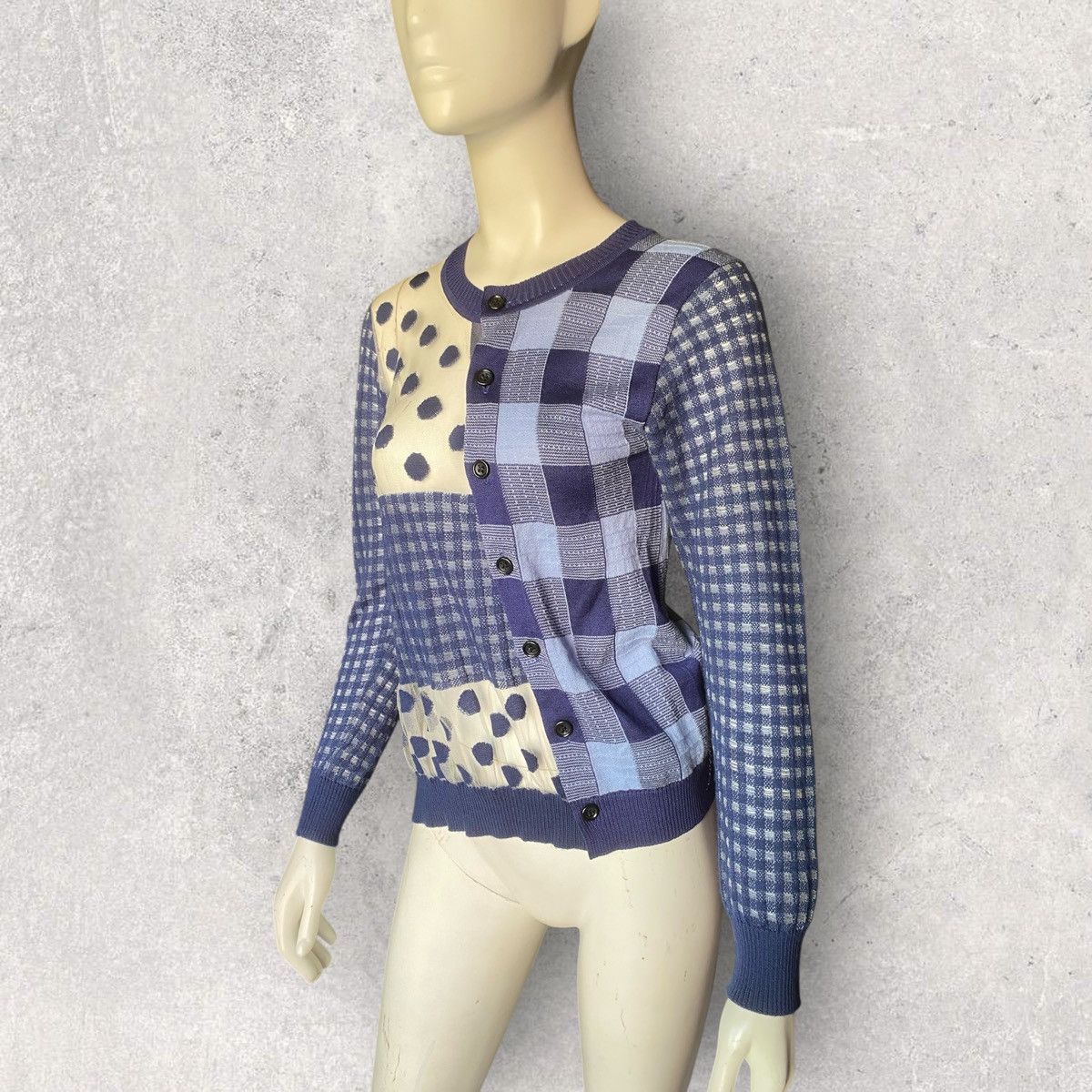 Comme des Garcons Tricot CDG Asymmetric Mix Fabric Cardigan Size S / US 4 / IT 40 - 3 Thumbnail