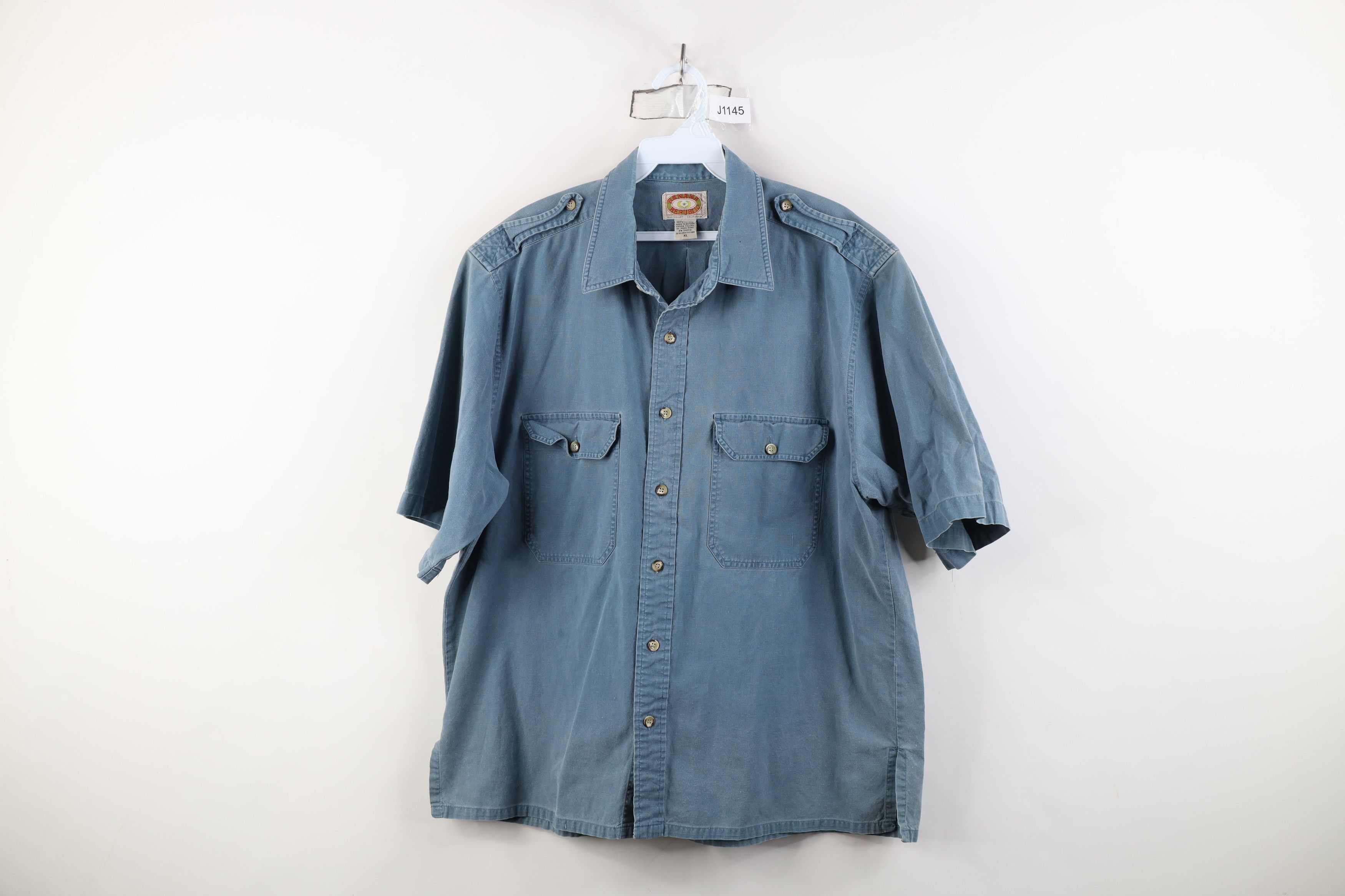 Banana Republic Vintage 80s Banana Republic Stonewash Safari Button Shirt Size US XL / EU 56 / 4 - 1 Thumbnail