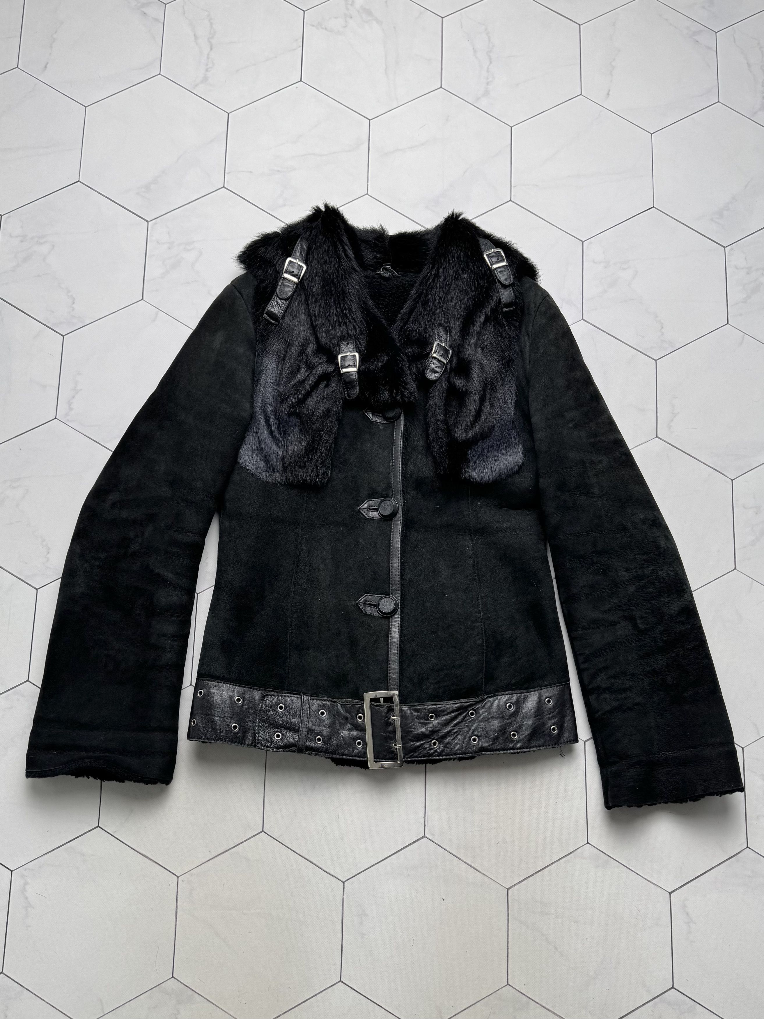 Vintage Vintage Real Sheepskin Cropped Jacket With Straps(B409)E2D15 Size S / US 4 / IT 40 - 5 Thumbnail