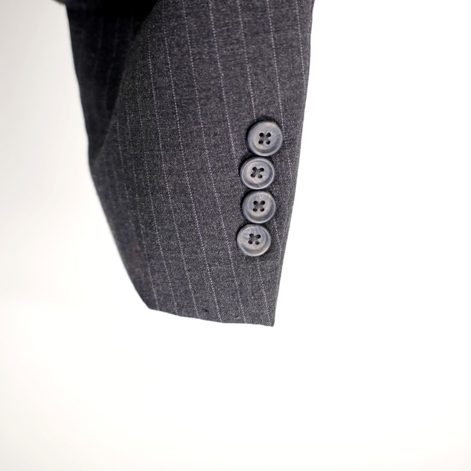 Nordstrom Nordstrom Wool Gray Striped 2 Button Suit Jacket 46R Size 46R - 4 Thumbnail