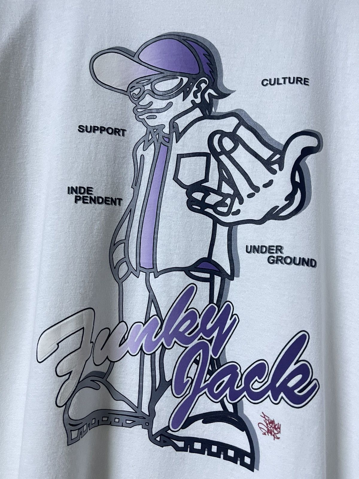 Japanese Brand Y2K Grass Hiter Hip Hop Funky Jack Tshirt Size US L / EU 52-54 / 3 - 2 Thumbnail