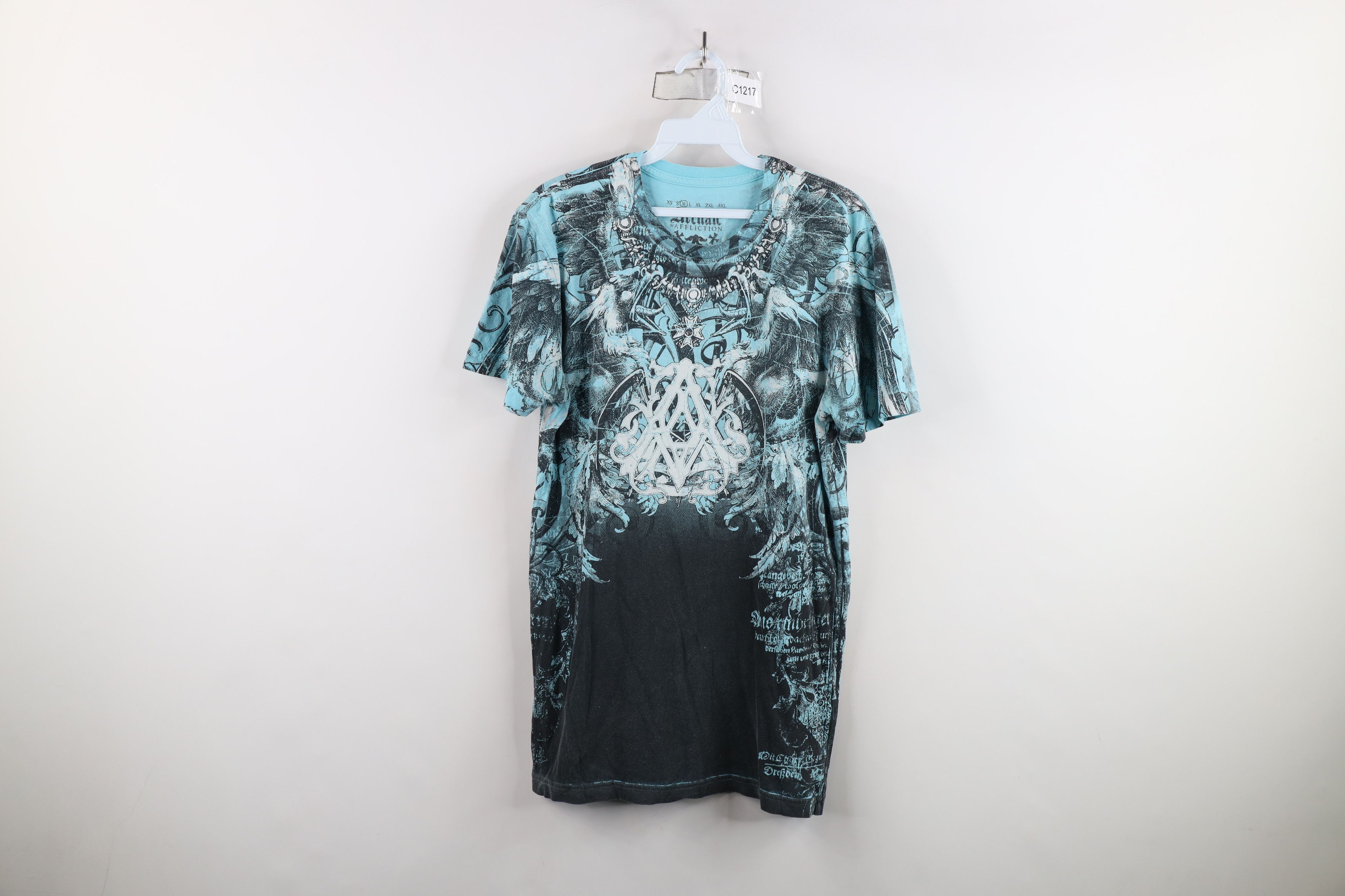 Affliction × Vintage Vintage Y2K Affliction Eagle Tribal T-Shirt Blue USA Size US M / EU 48-50 / 2 - 1 Thumbnail