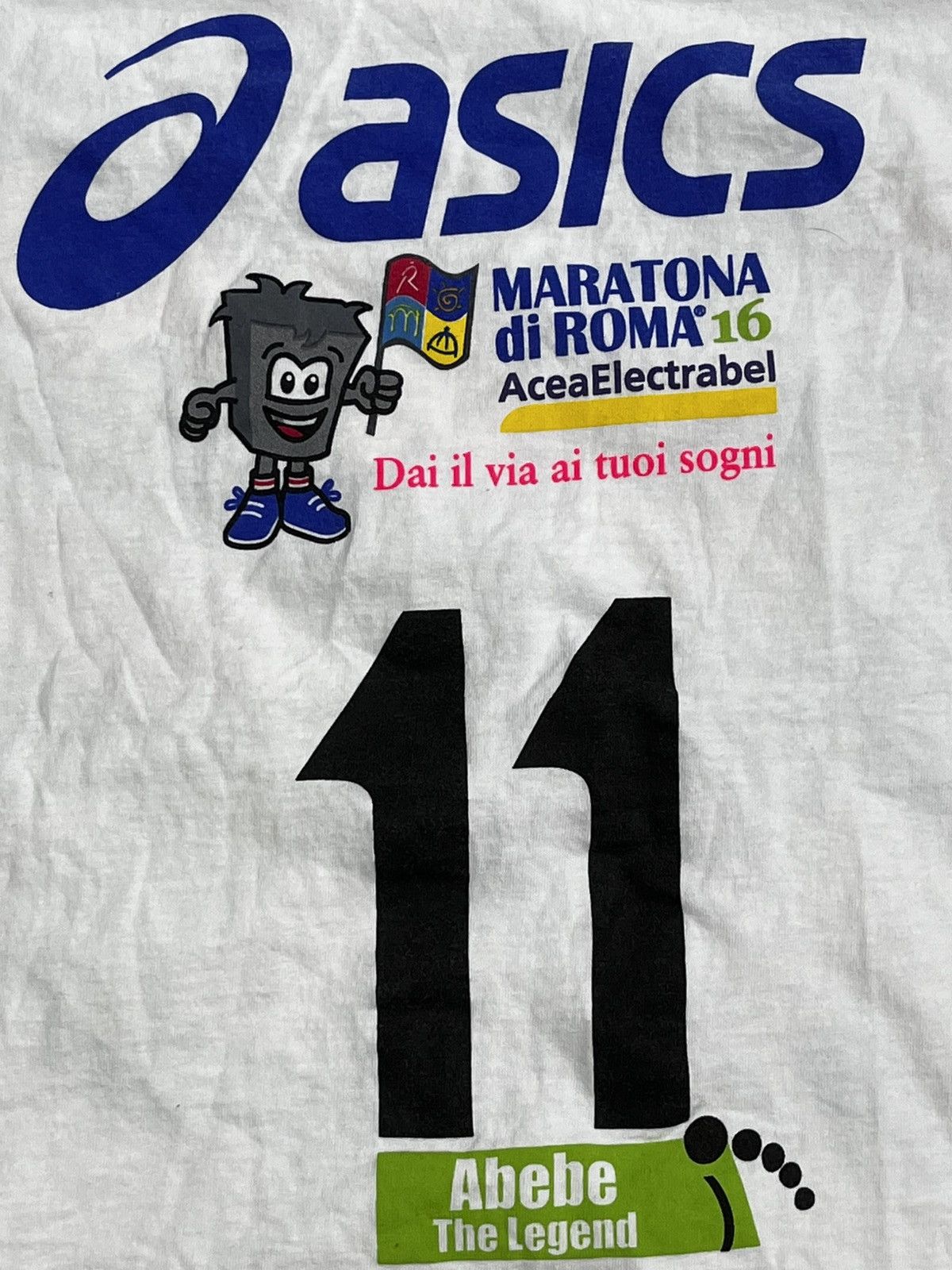 Asics × Vintage Vintage Y2K ASICS 2010 Roma marathon big logo tee XL Size US XL / EU 56 / 4 - 12 Thumbnail