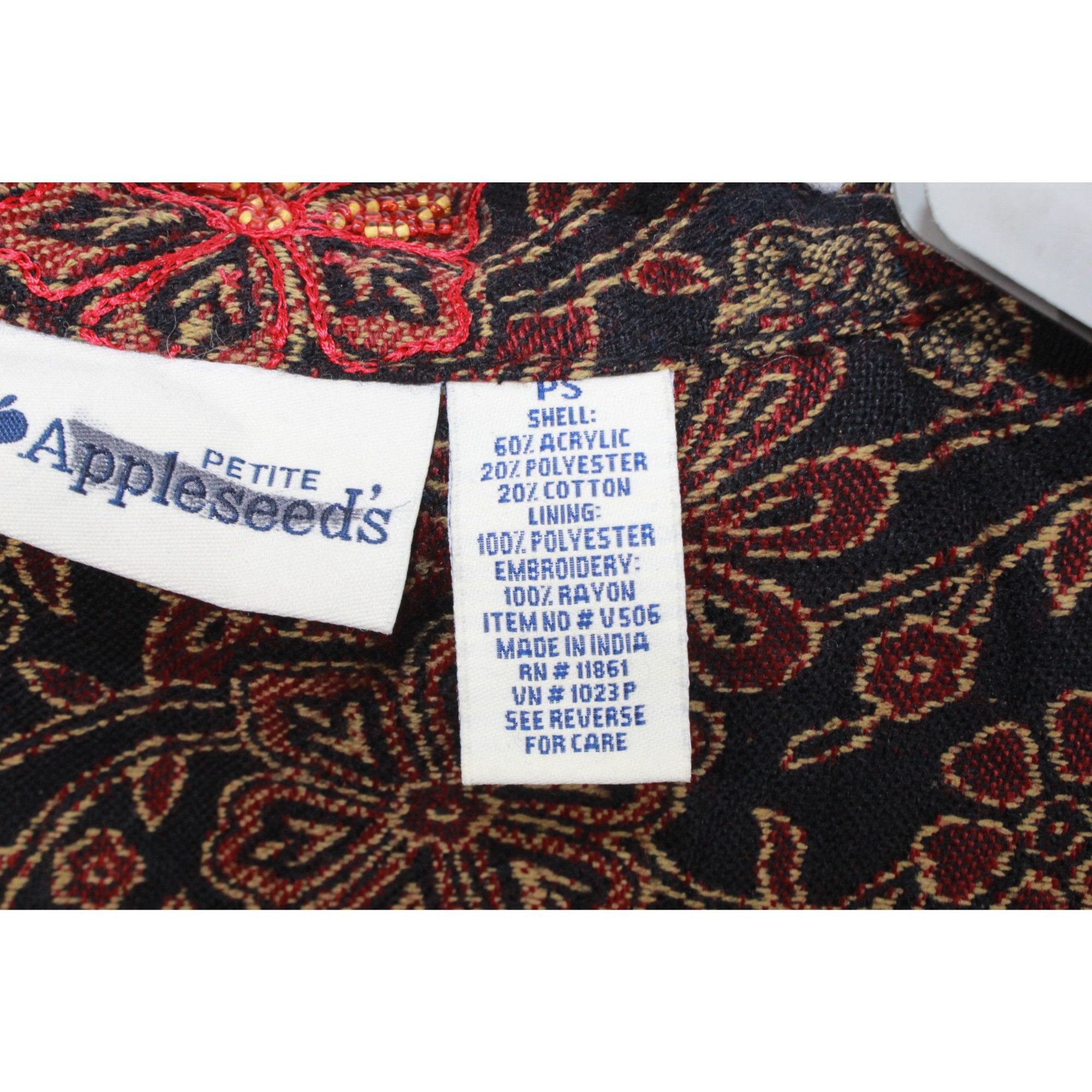 Other Appleseeds Black Orange Embroidered Paisley Blazer Women’s S Size S / US 4 / IT 40 - 7 Thumbnail